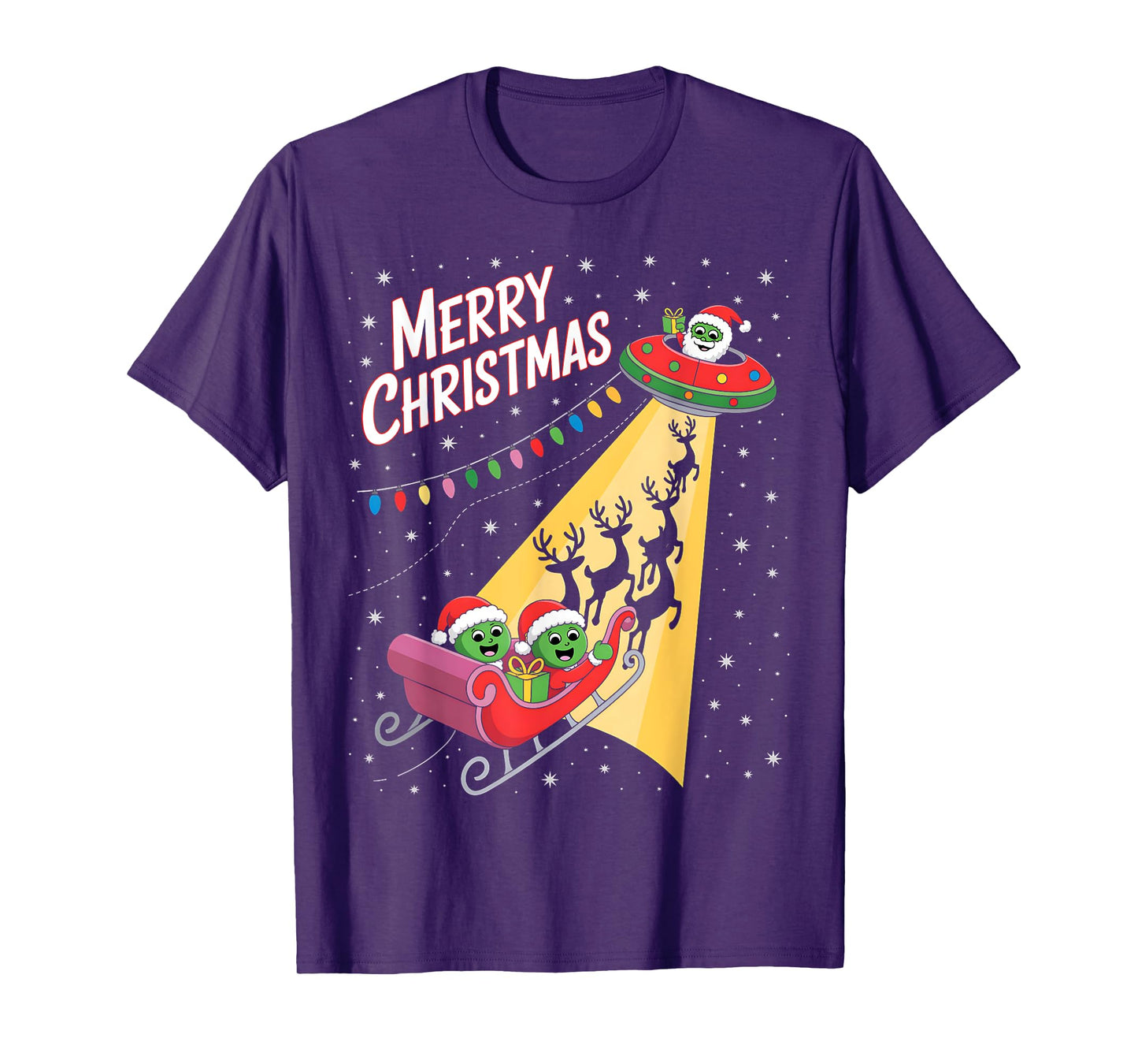 Funny Alien Trio Merry Ugly Christmas Santa Hat Gifts Xmas T-Shirt