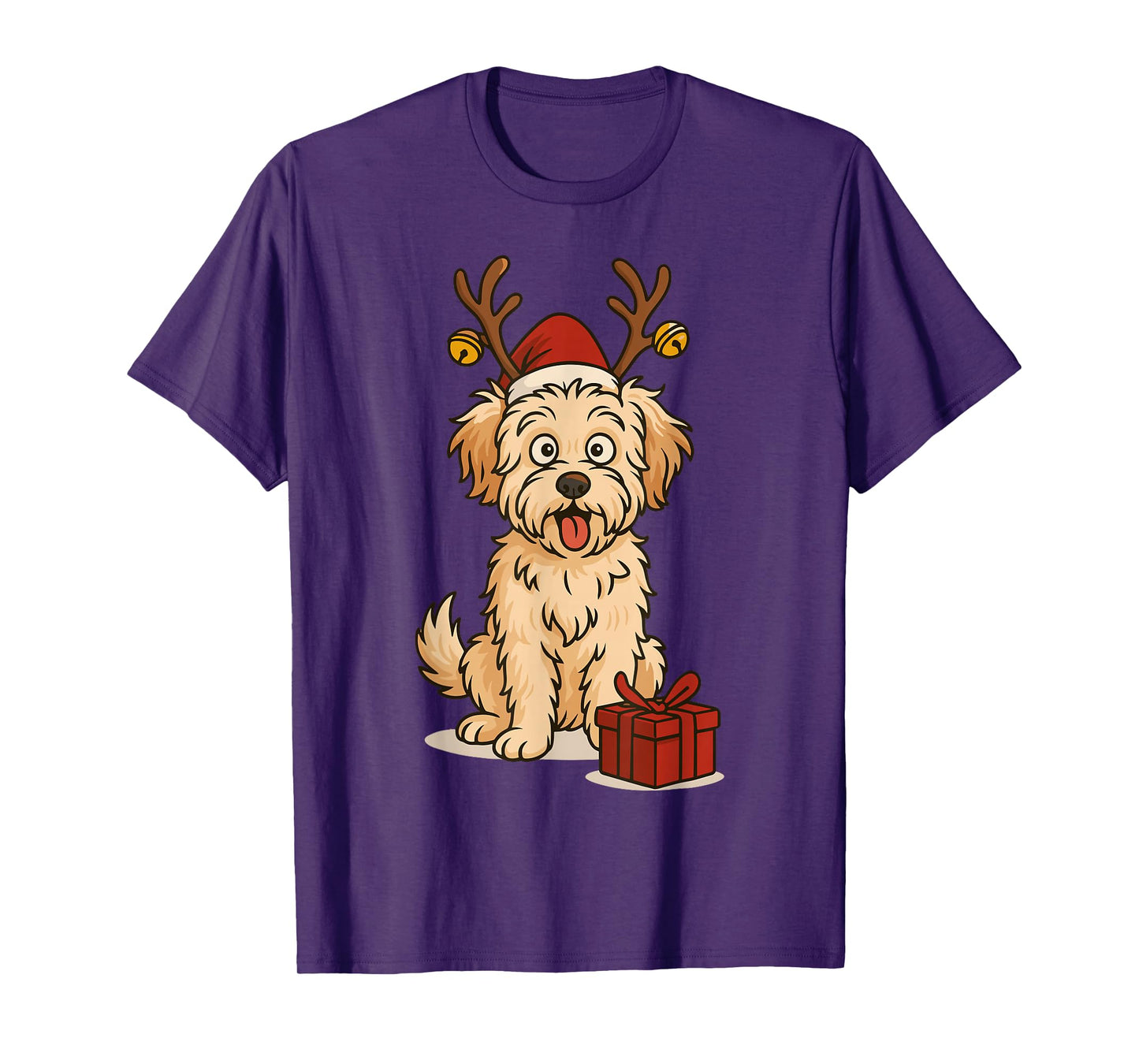 Funny Maltipoo Christmas Dog – Holiday Art T-Shirt