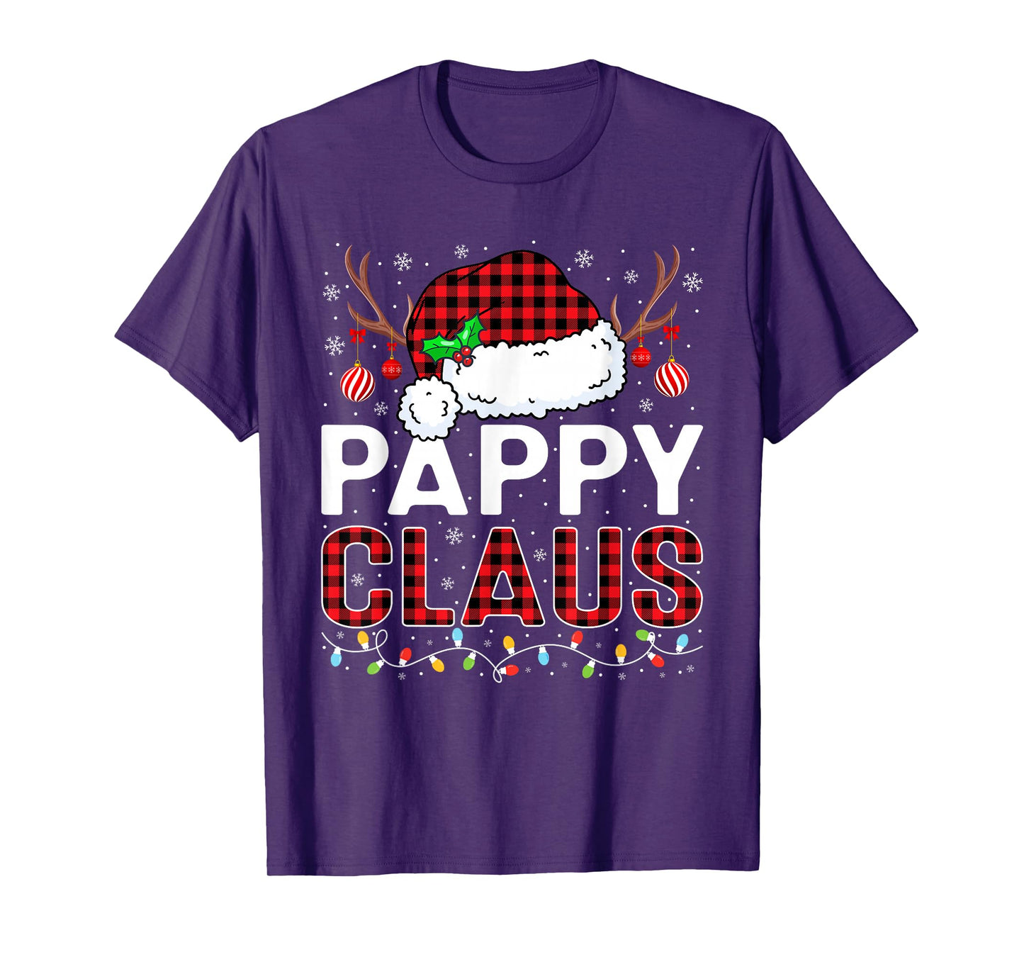 Christmas Lights Pappy Claus Family Matching Xmas Pajama T-Shirt