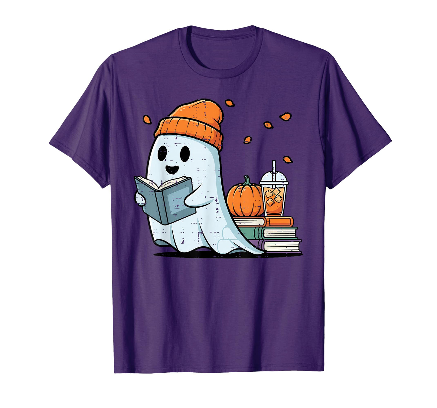 Halloween Ghost Books Bookworm Fall Costume Men Women Kids T-Shirt