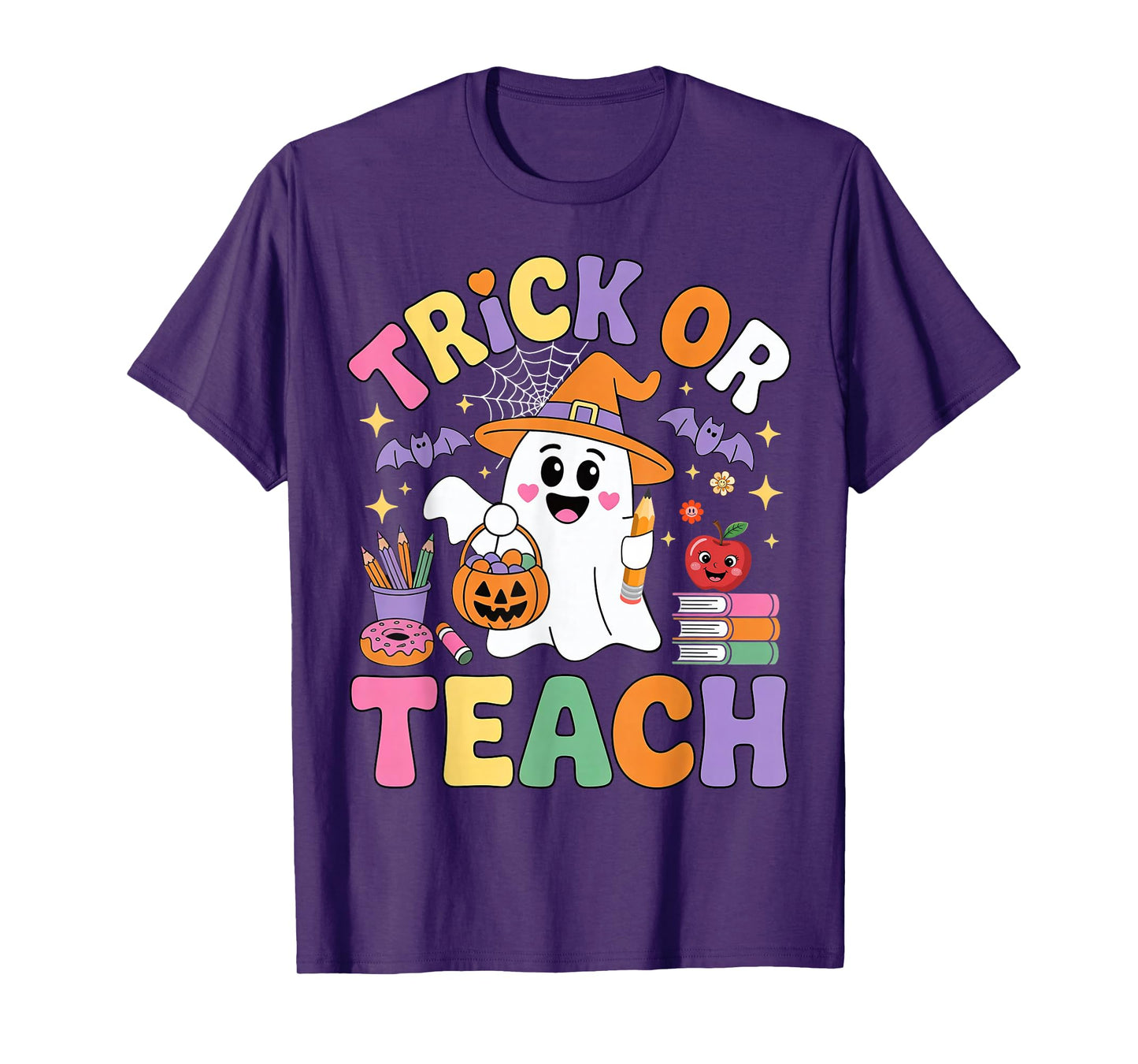 Trick or Teach Funny Ghost Teacher Halloween Costumes T-Shirt