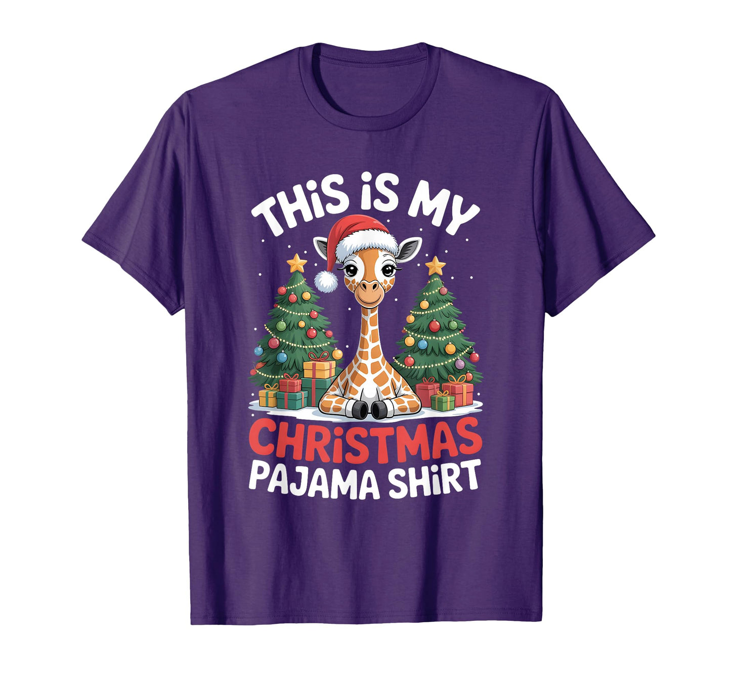 Giraffe This is My Christmas Pajama T-Shirt