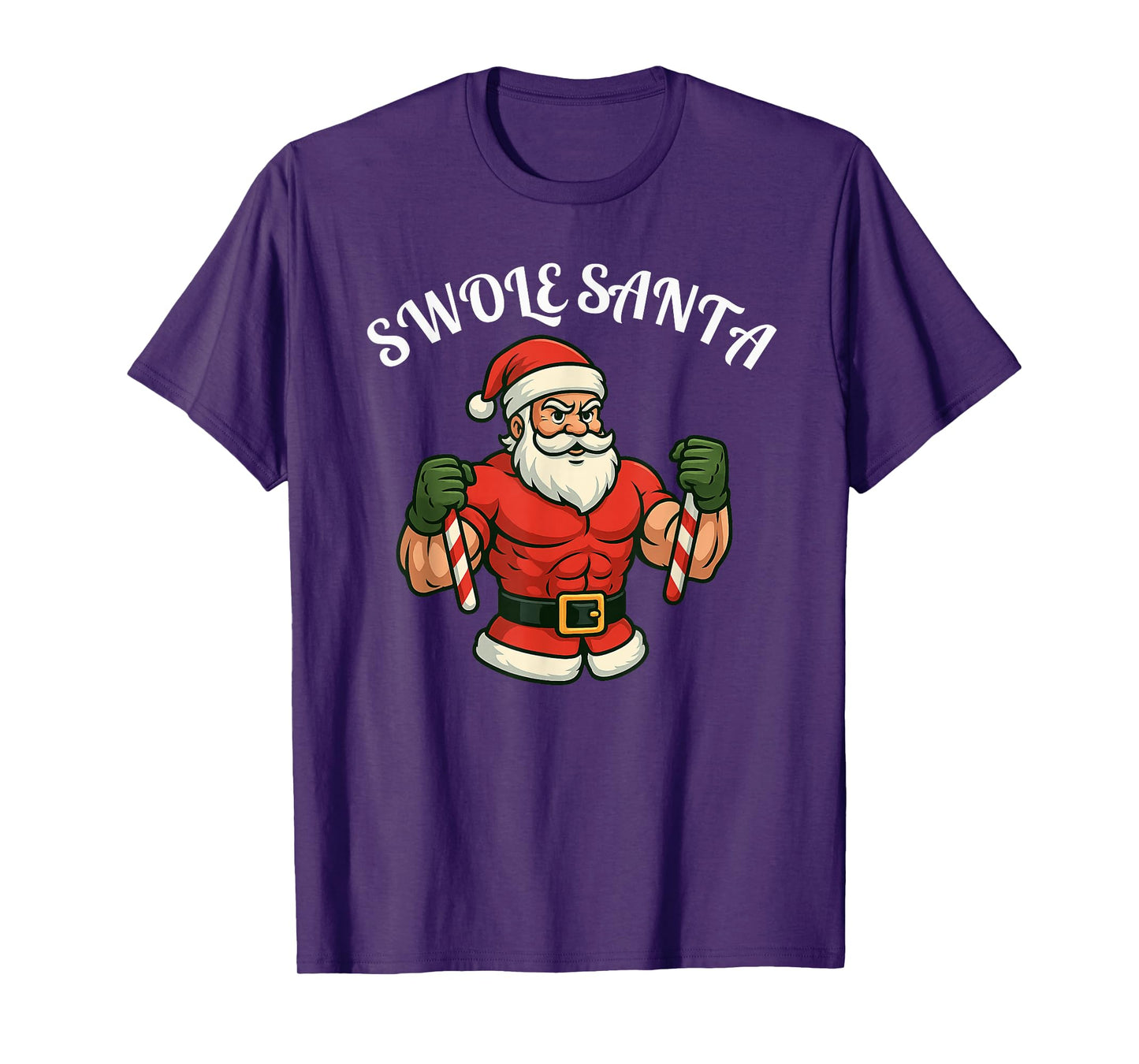 Swole Santa Christmas Workout – Funny Gym Holiday Fitness T-Shirt