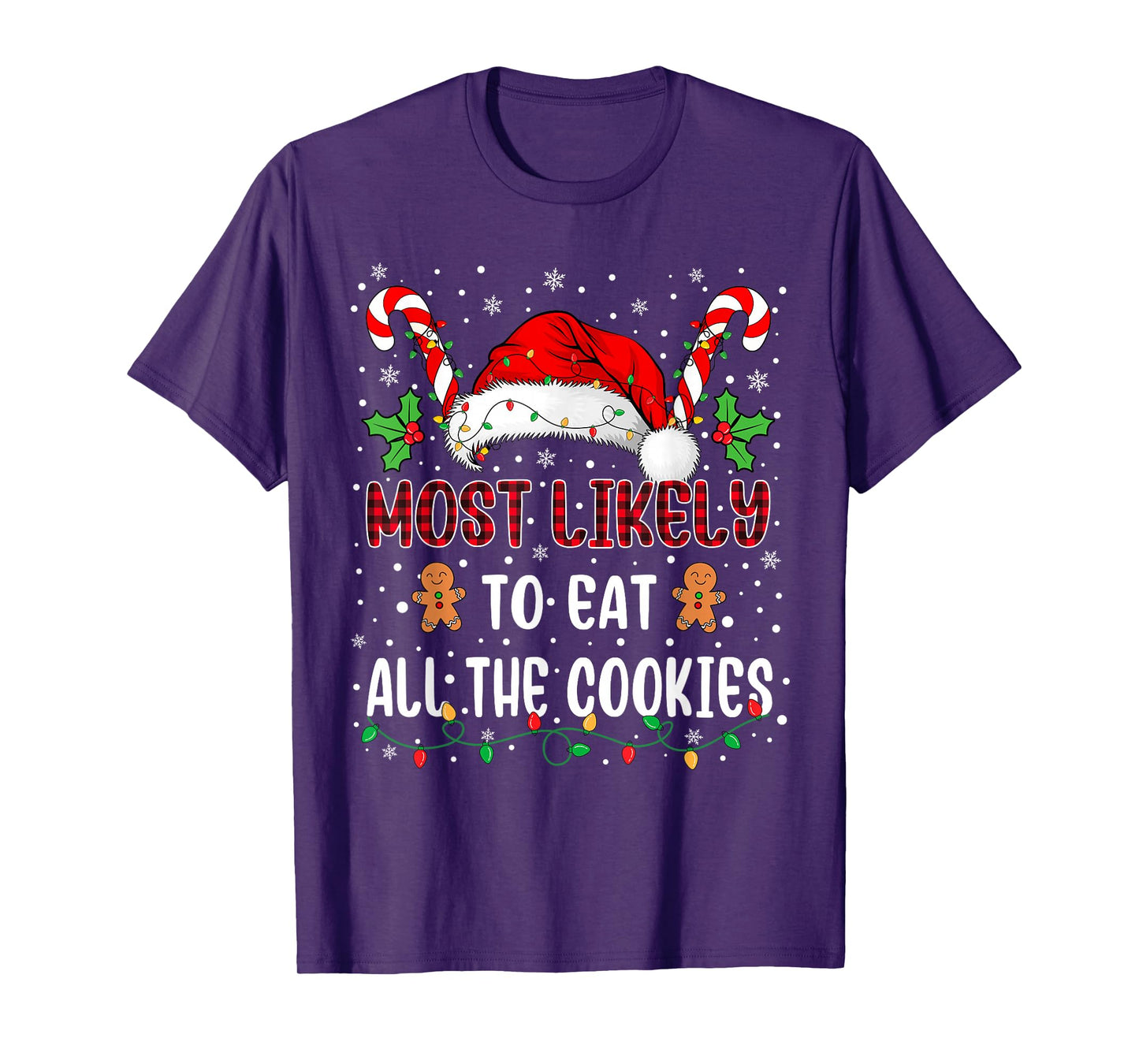 Most Likely to Eat All The Cookies Family Christmas Matching T-Shirt