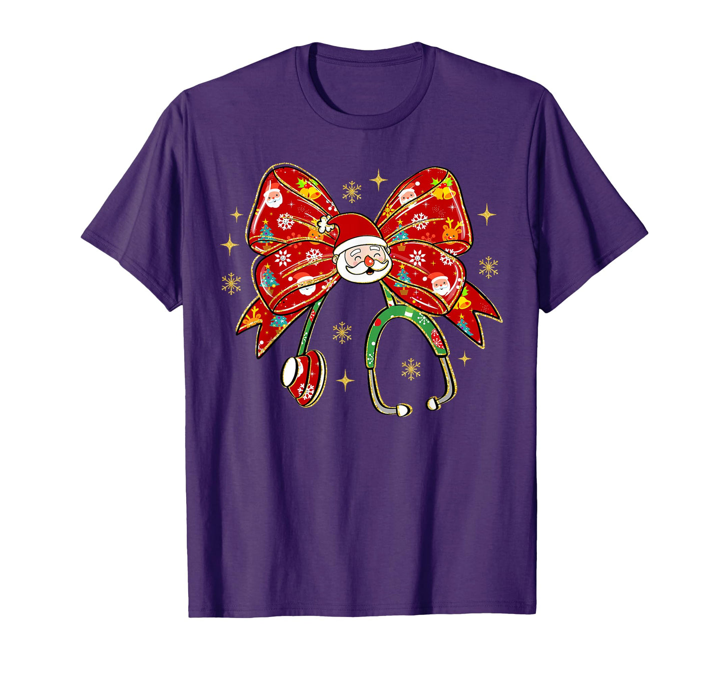 Nurse Christmas Santa Stethoscope Nursing NICU RN LPN T-Shirt