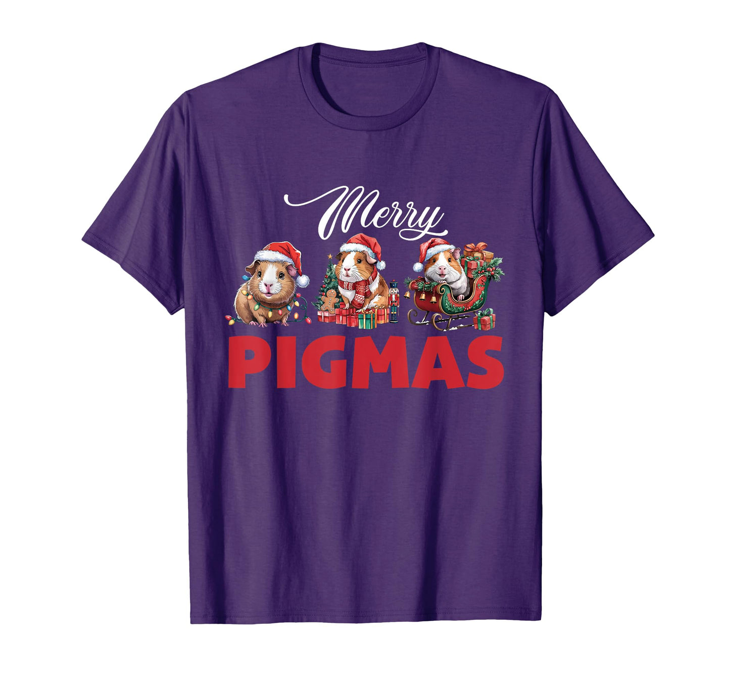 Merry Pigmas Funny Santa Guinea Pig Squad Christmas Men T-Shirt