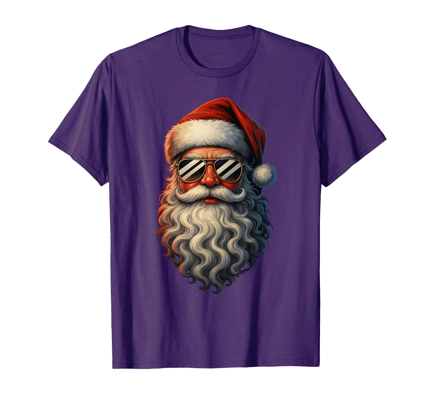 Retro Cool Sunglasses Santa Claus Face Christmas Men Boys T-Shirt