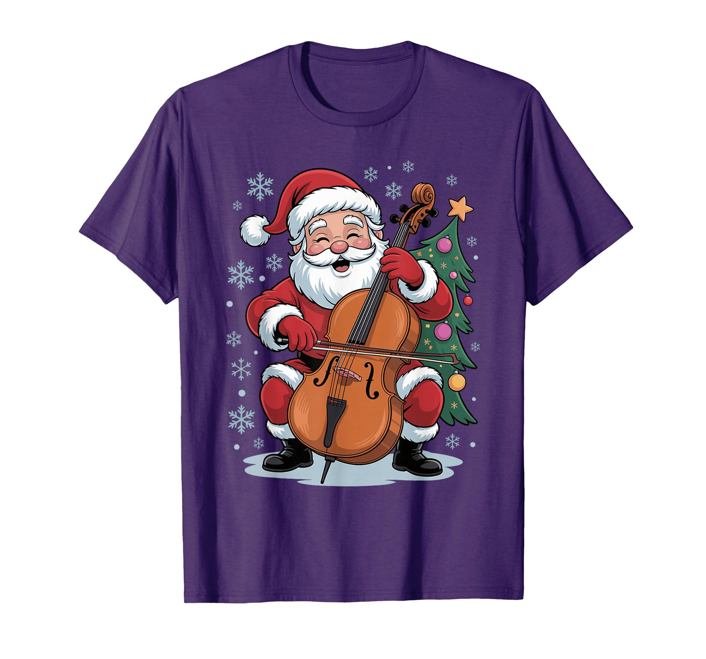 Funny Santa Christmas Design Cello Holiday Xmas Pajama T-Shirt