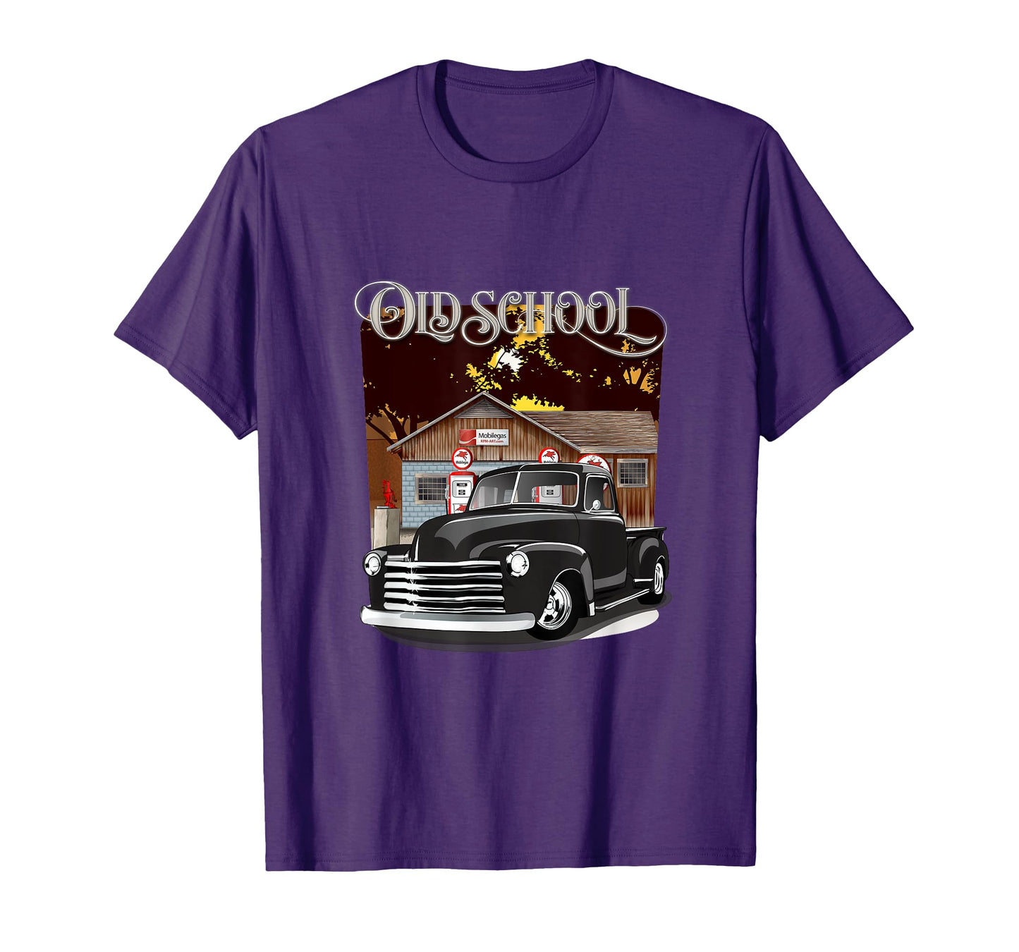 1948 Classic Truck with Old School Service Station Design T-Shirt