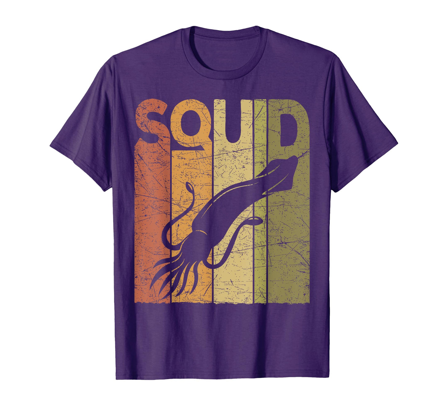 Squid Vintage Squid Fishing Retro Seafood Squid Lover T-Shirt