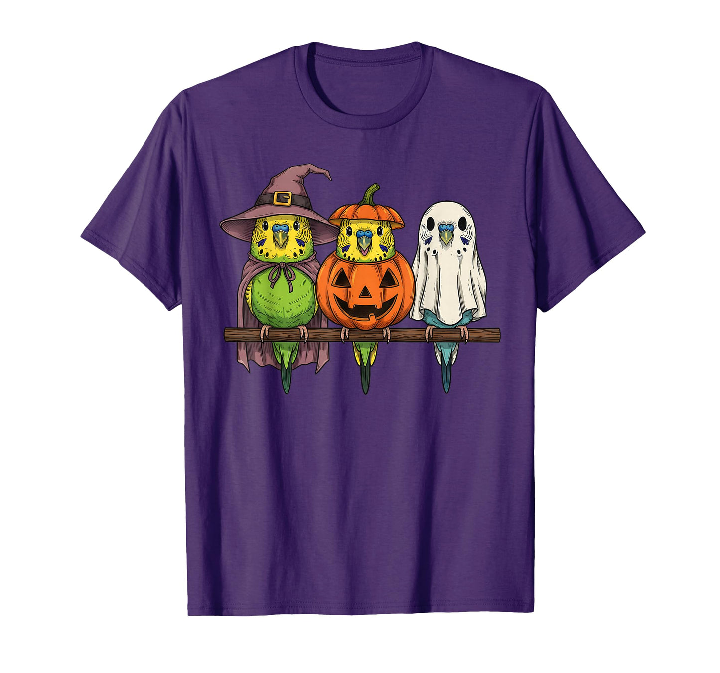 Spooky Ghost Budgerigar Lover Pumpkin Halloween T-Shirt