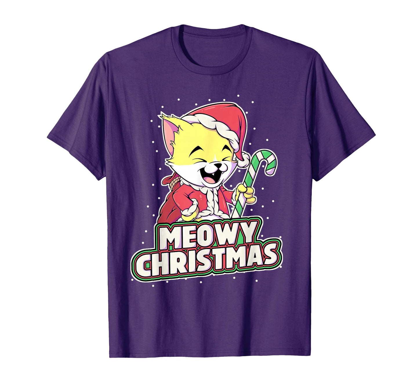 Meowy Christmas Alley Cat Lovers Santa Cat Christmas T-Shirt