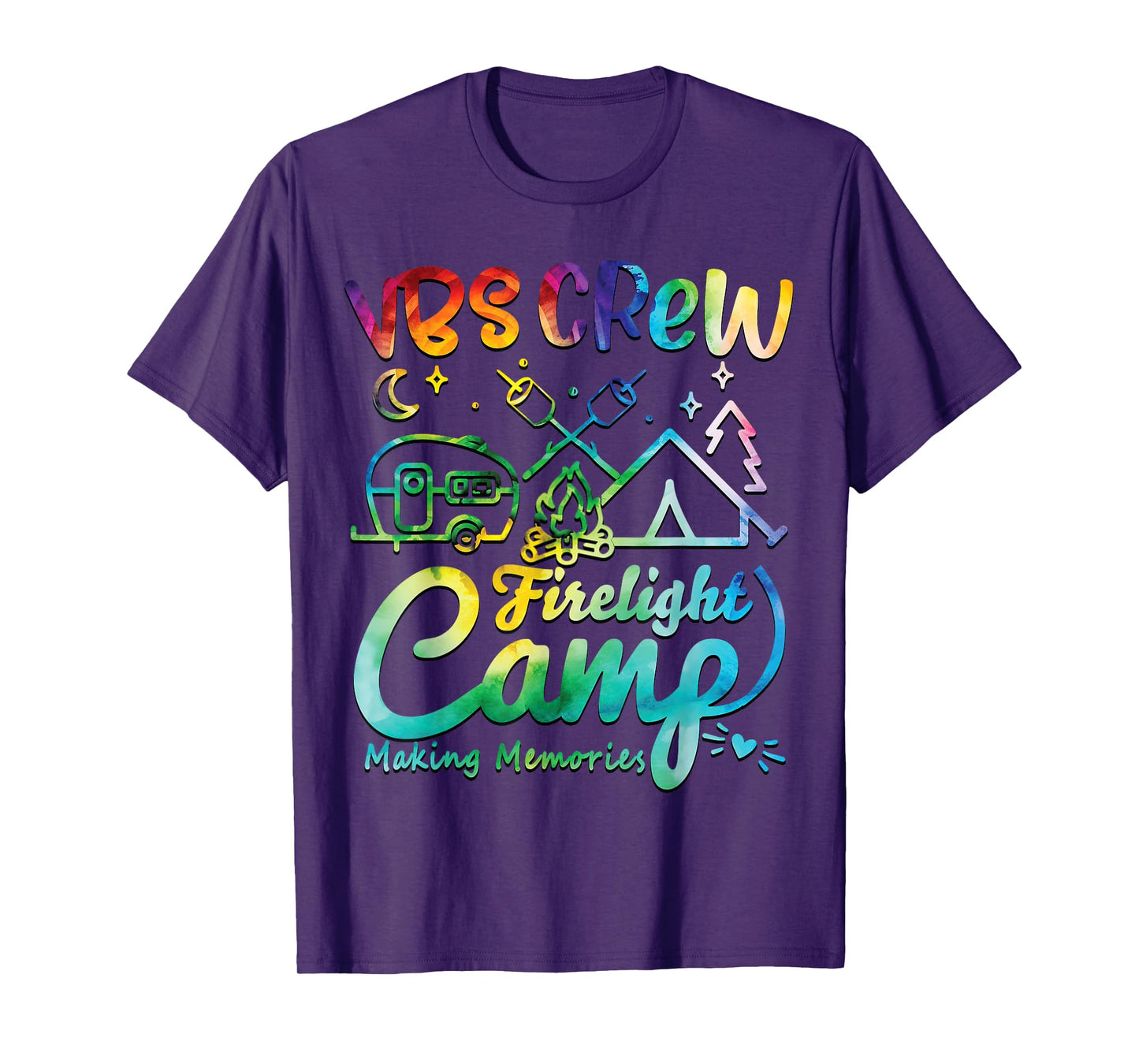 VBS Crew Camp Firelight Vacation Bible School Camping Camper T-Shirt