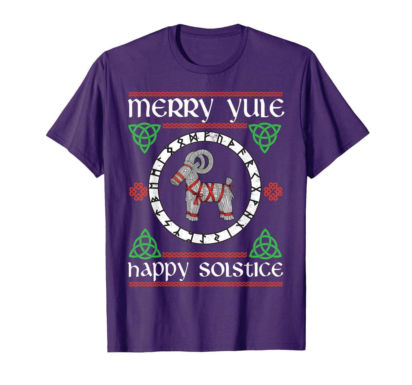 Merry Yule Happy Solstice Yuletide Goat Wiccan Christmas T-Shirt