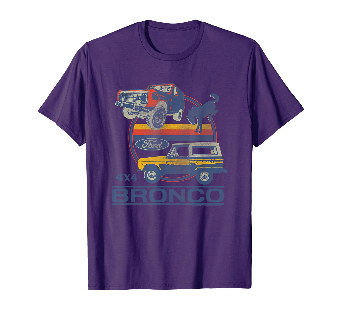 Ford - Bronco 4x4 Retro Circle With Pony Logo T-Shirt