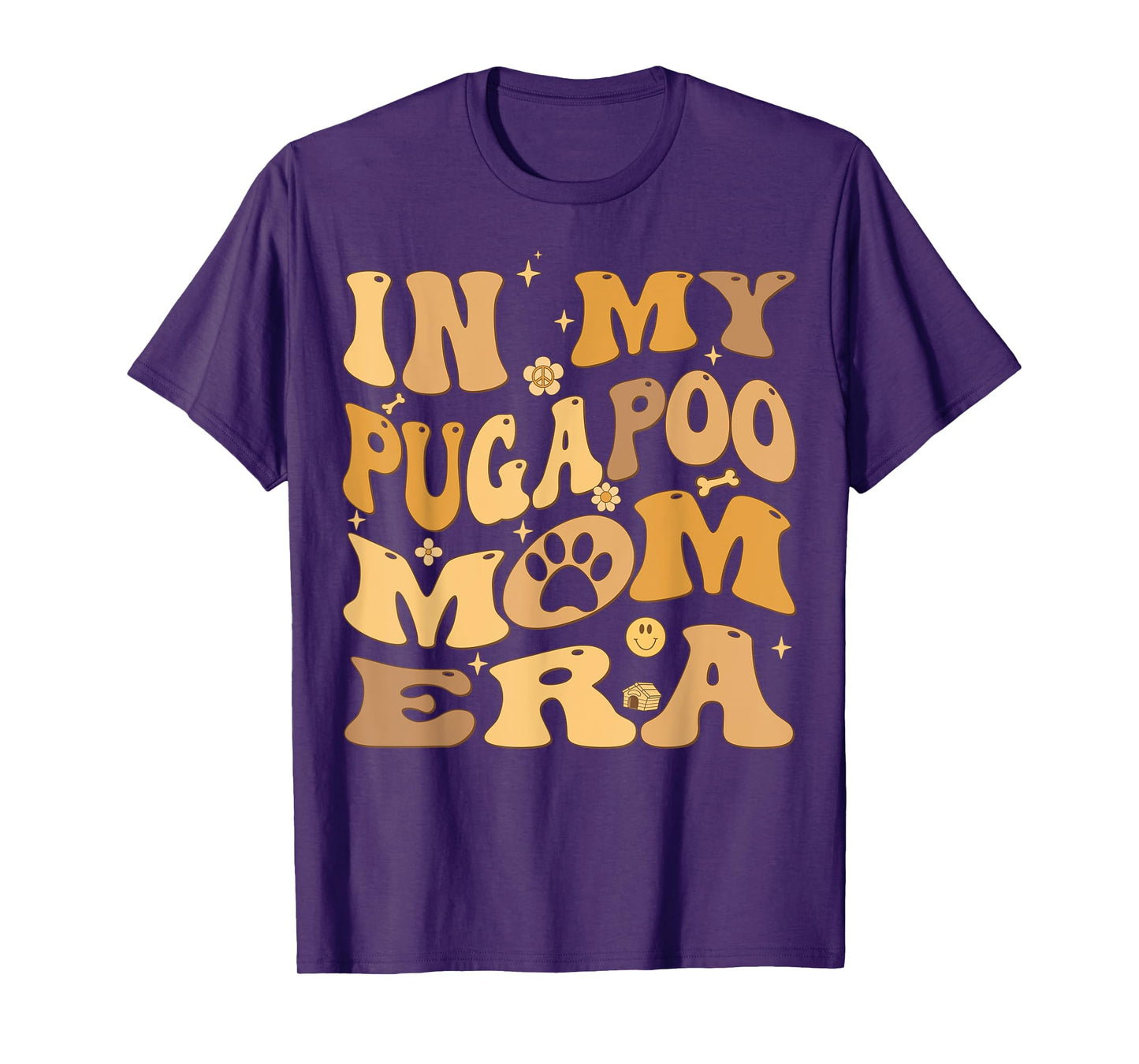 In My Pugapoo Mom Era Groovy Pugoodle Dog T-Shirt for Men Women Kids