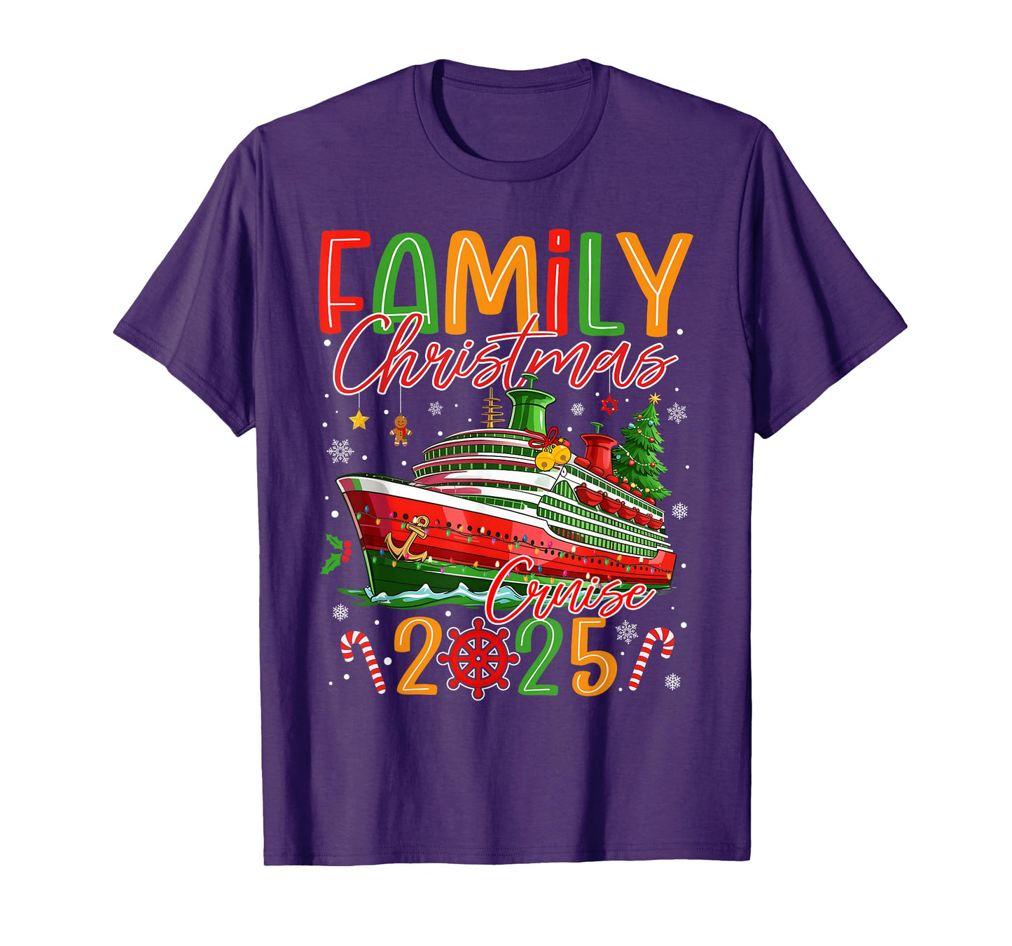 Family Christmas Cruise 2025 Matching Family Cruise Holiday T-Shirt
