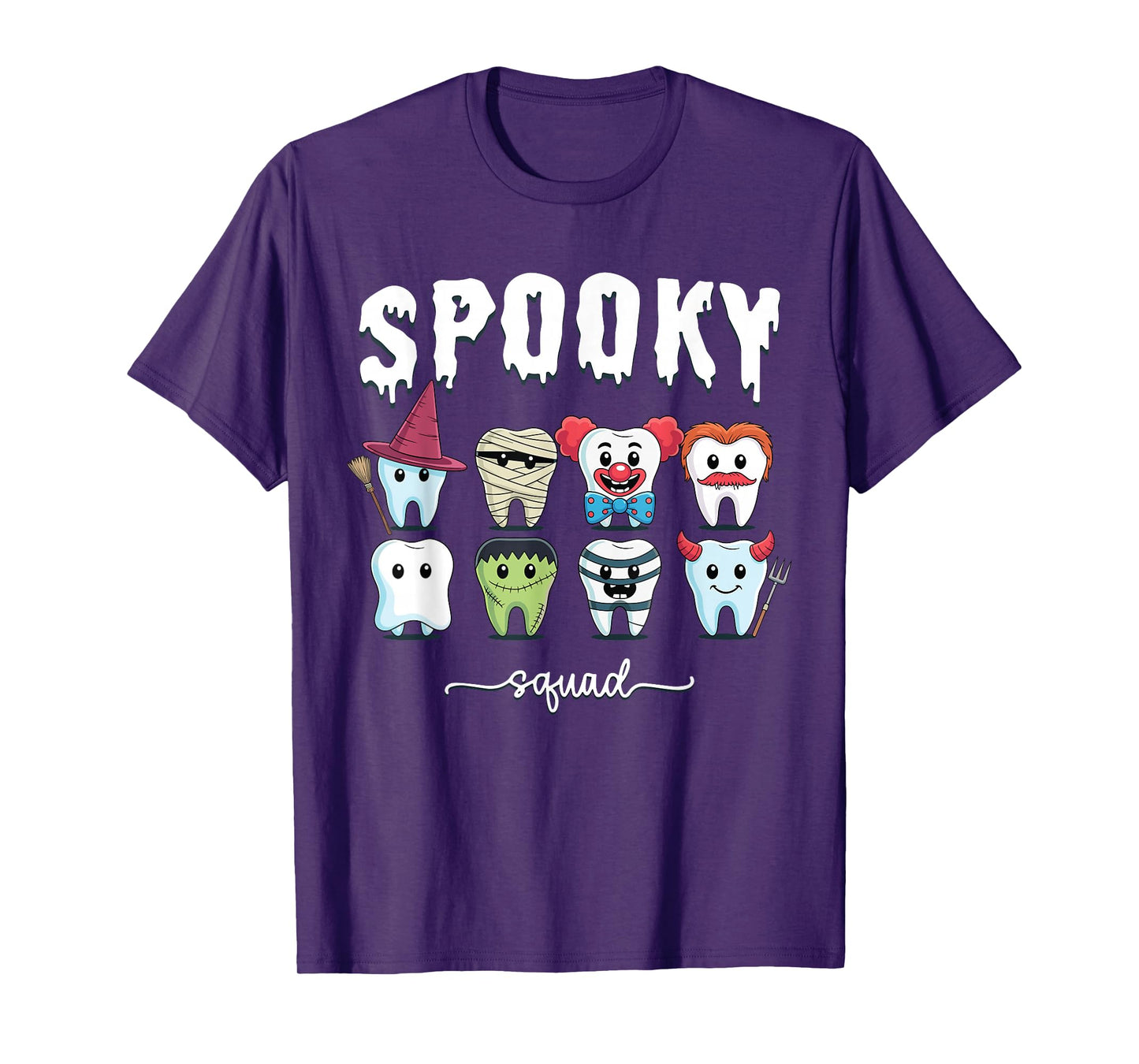 Cute Teeth Funny Costume Spooky Squad Halloween Dentist T-Shirt