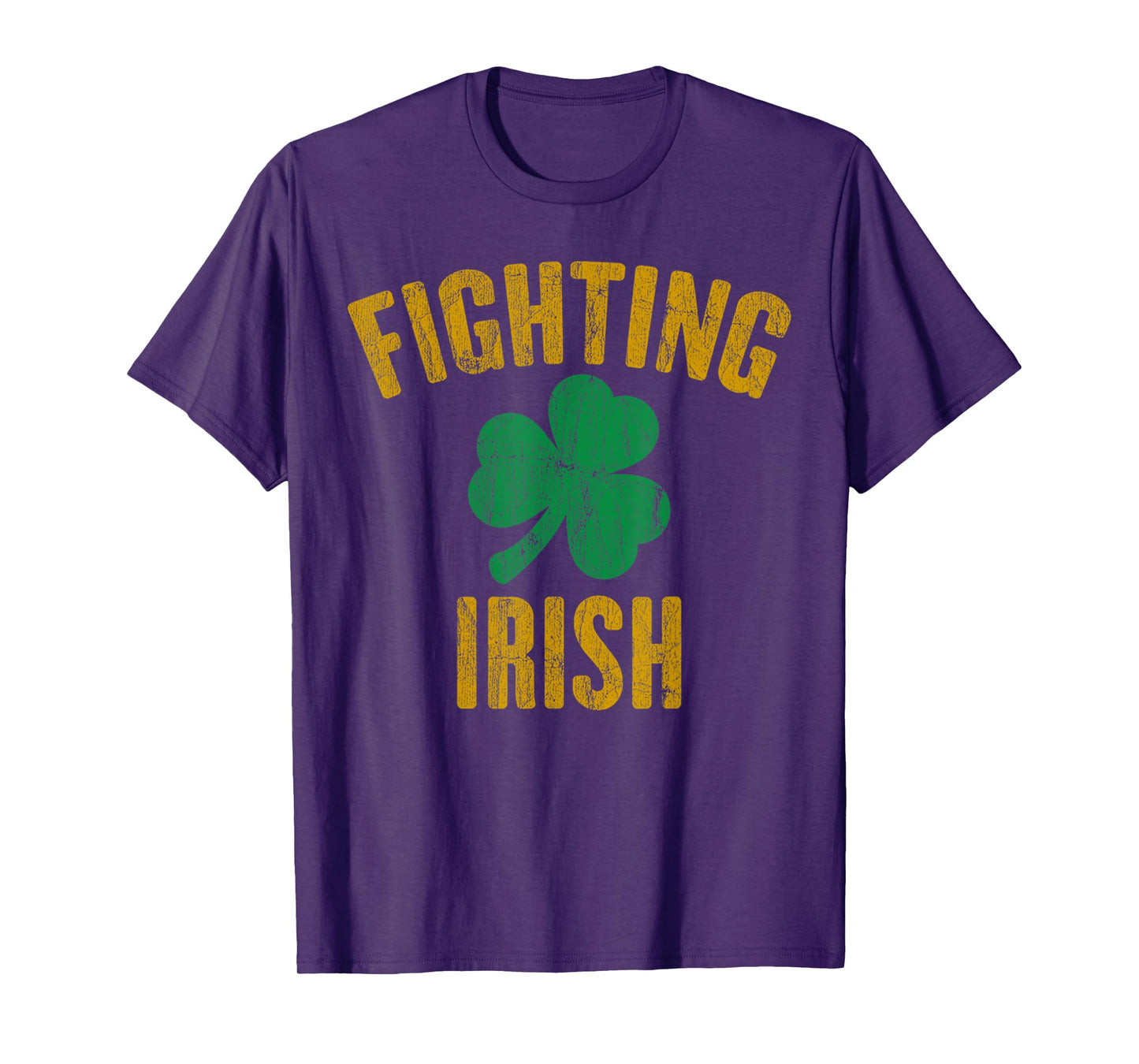 Vintage Fighting Irish History Gold Shamrock T-Shirt
