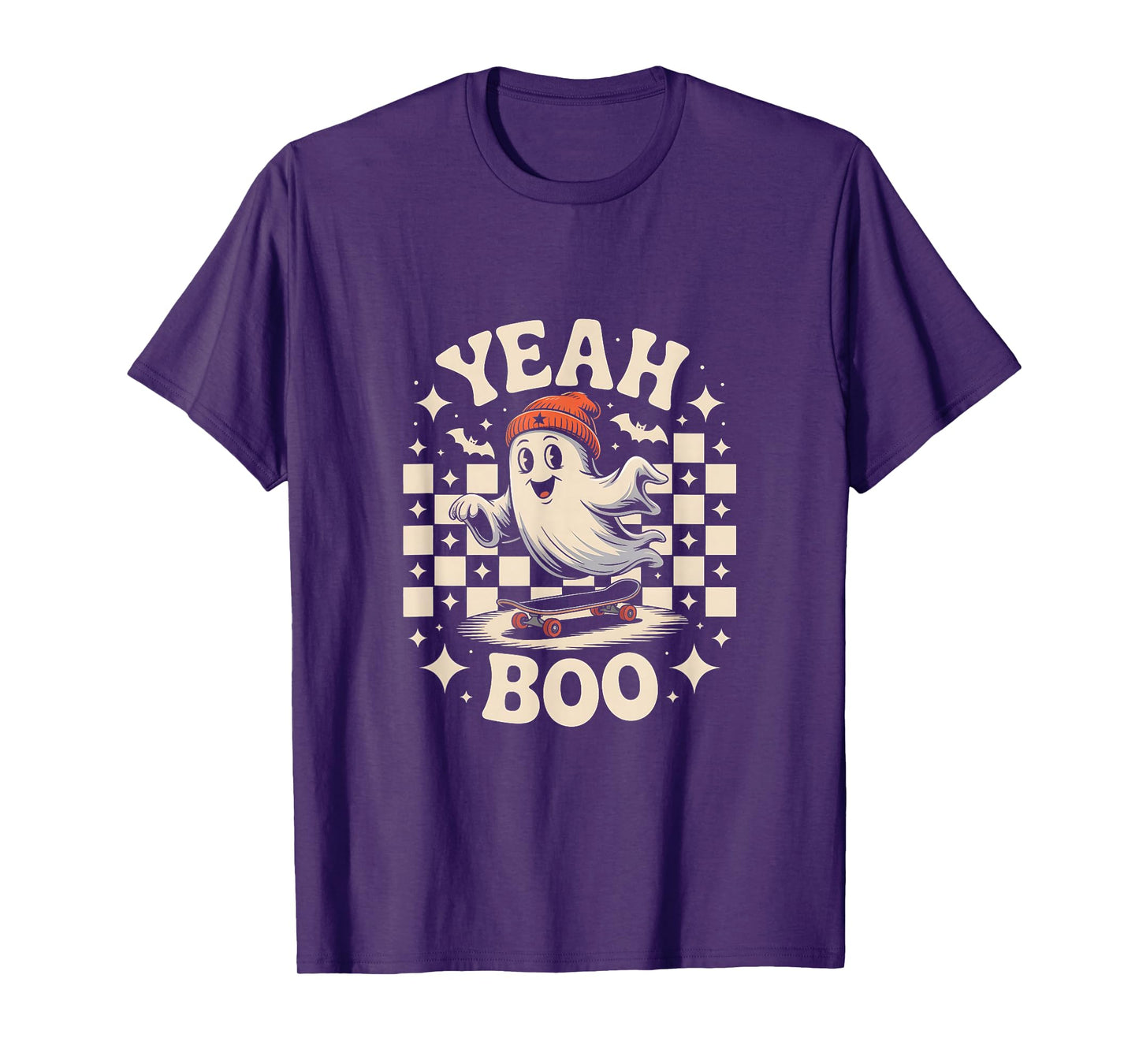 Boo Yeah Halloween Ghost Boys Retro Skateboard Toddler Kids T-Shirt