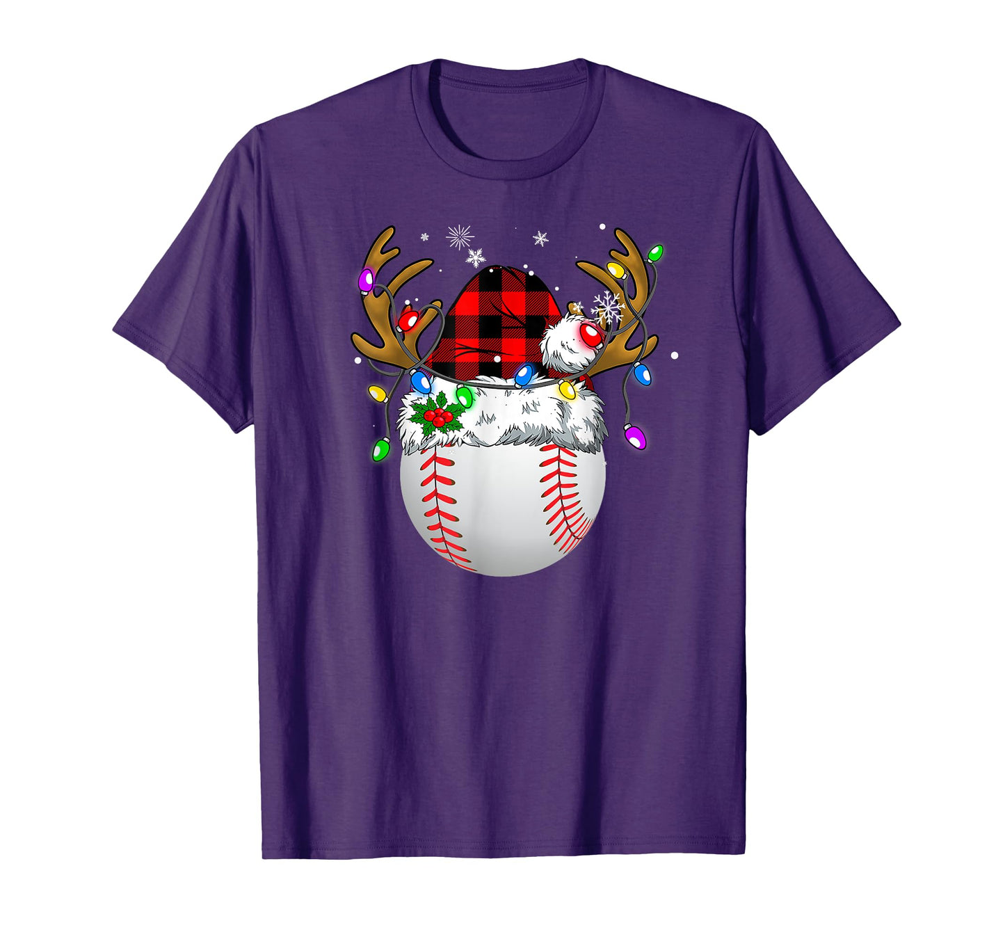 Baseball Santa Sports Men Boys Christmas Baseball Player T-Shirt