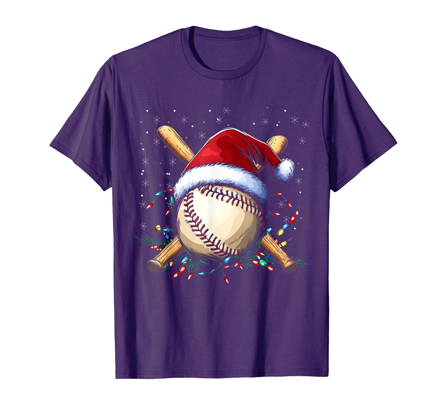 Santa Sports Design For Men Boys Christmas Baseball Player T-Shirt