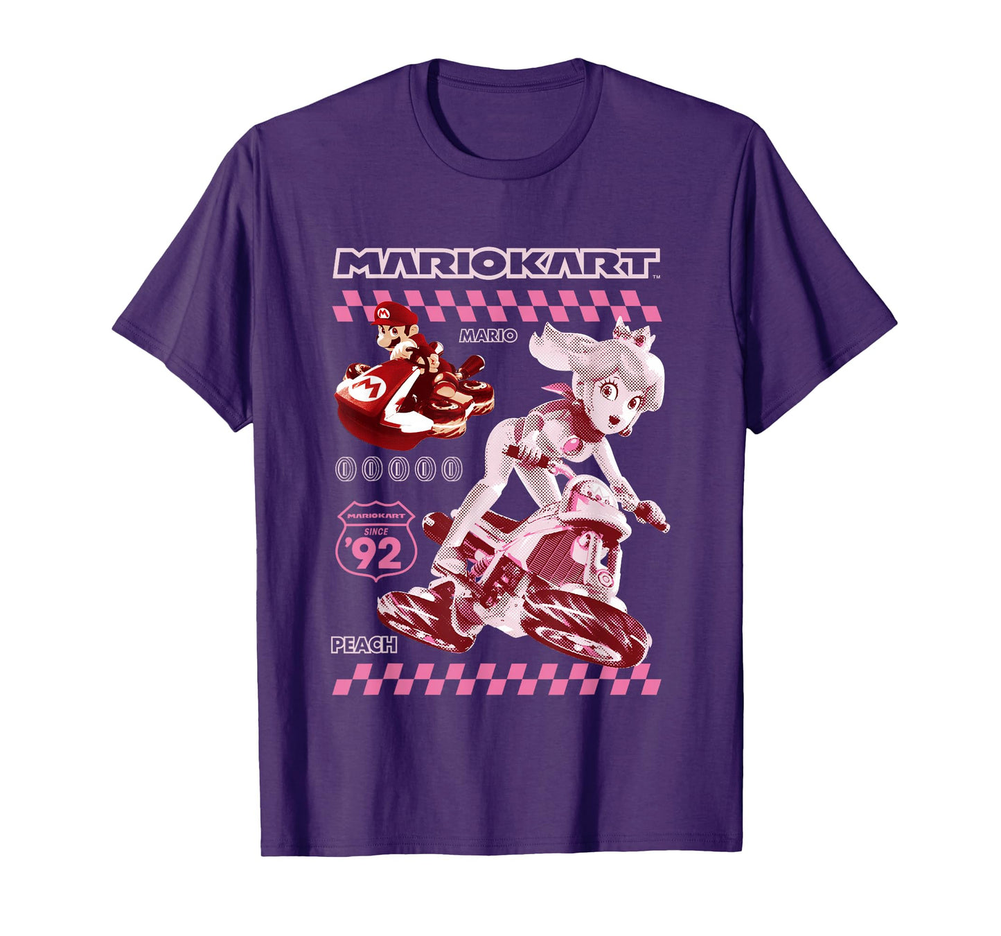 Mario Kart 8 Princess Peach & Mario Racing Poster T-Shirt