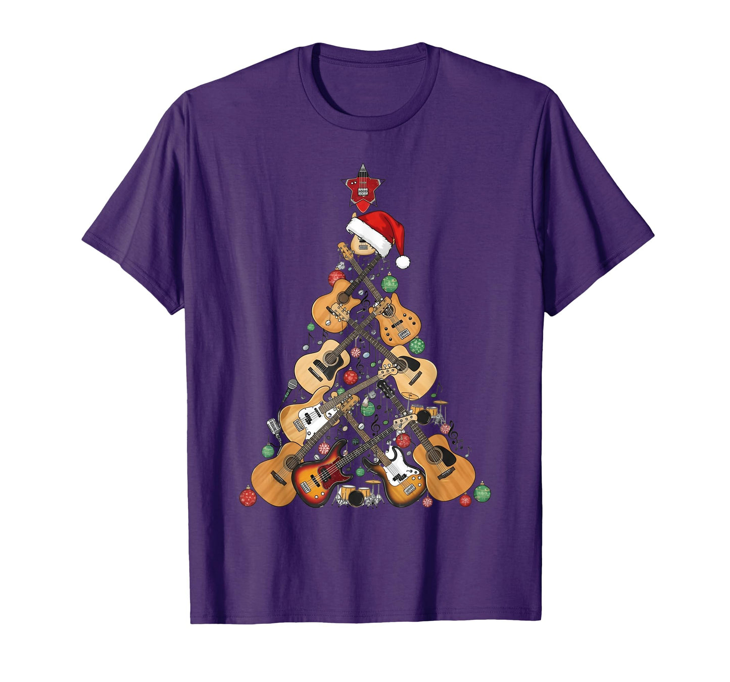 Guitar Christmas Tree Xmas Funny Graphic Boys Men Guitarist T-Shirt