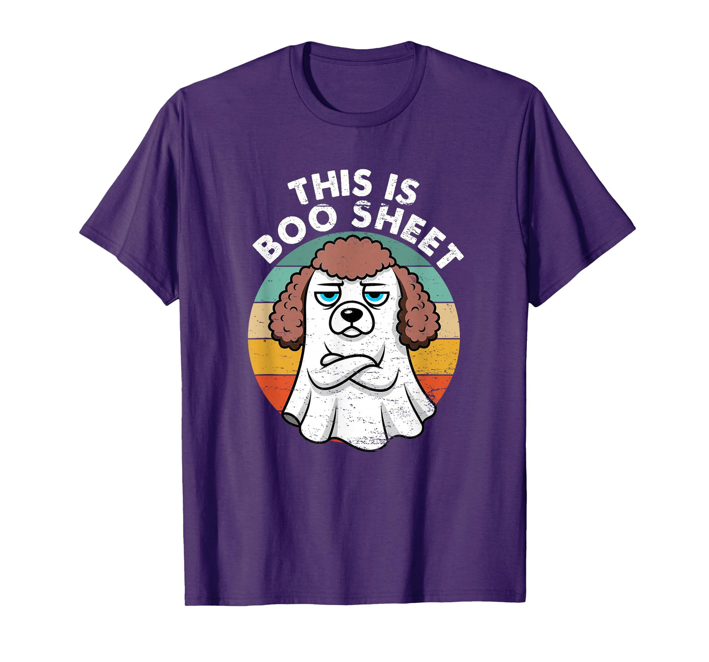 This is Boo Sheet Poodle Dog Retro Halloween Funny Dog T-Shirt