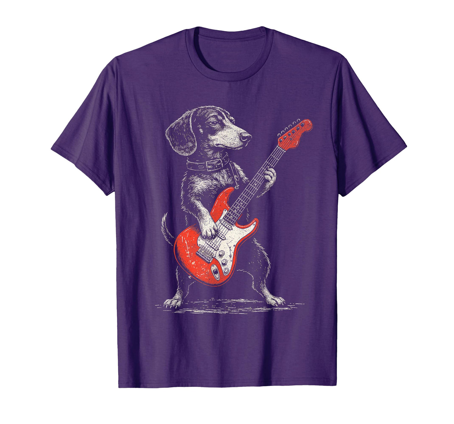 Rockin Vintage Dachshund Weenie with Guitar Gifts T-Shirt