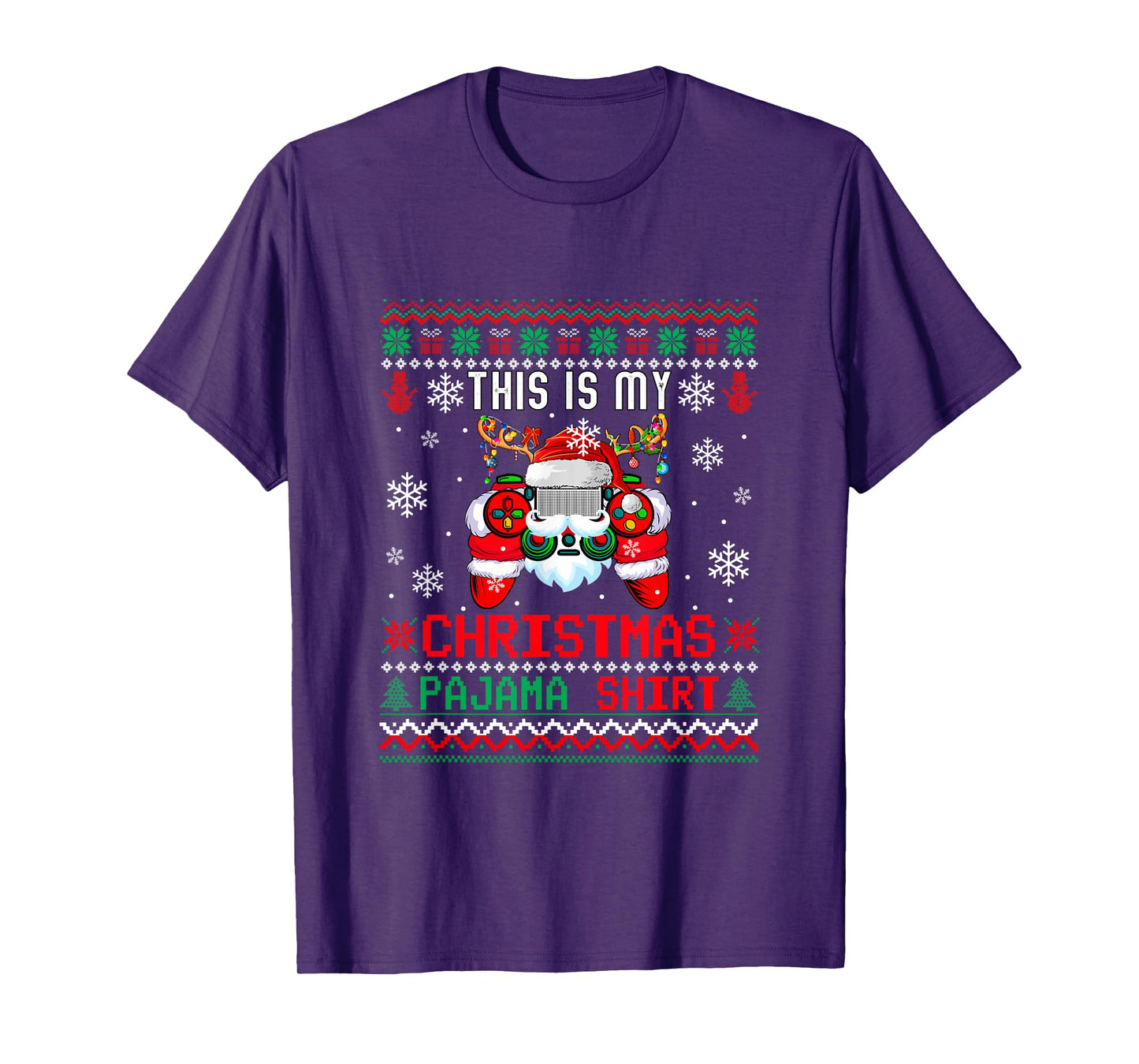My Christmas Pajama Shirt Sweater Santa Game Controller T-Shirt