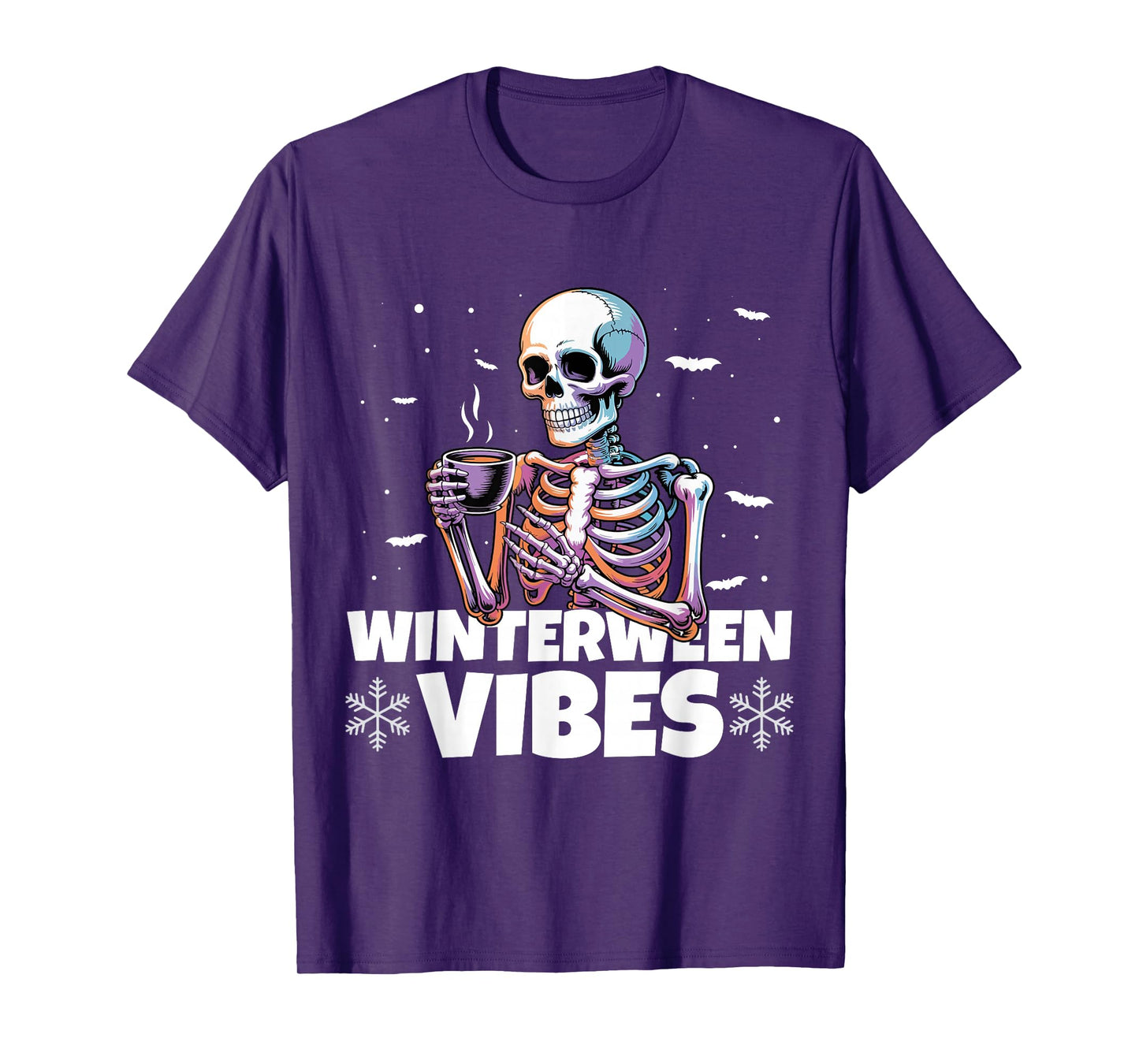 Winterween Vibes Winter Halloween Christmas Skeleton T-Shirt