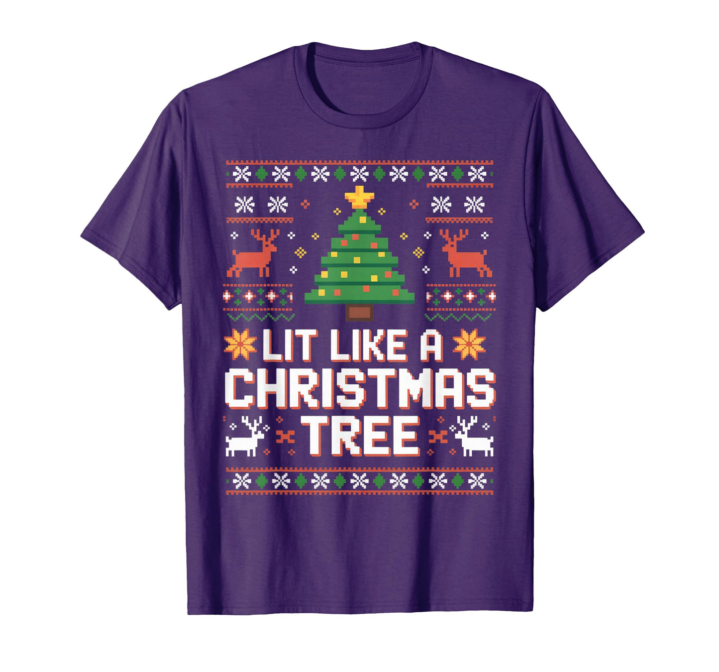 Lit Like A Christmas Tree Xmas Funny Holiday Party Humor T-Shirt