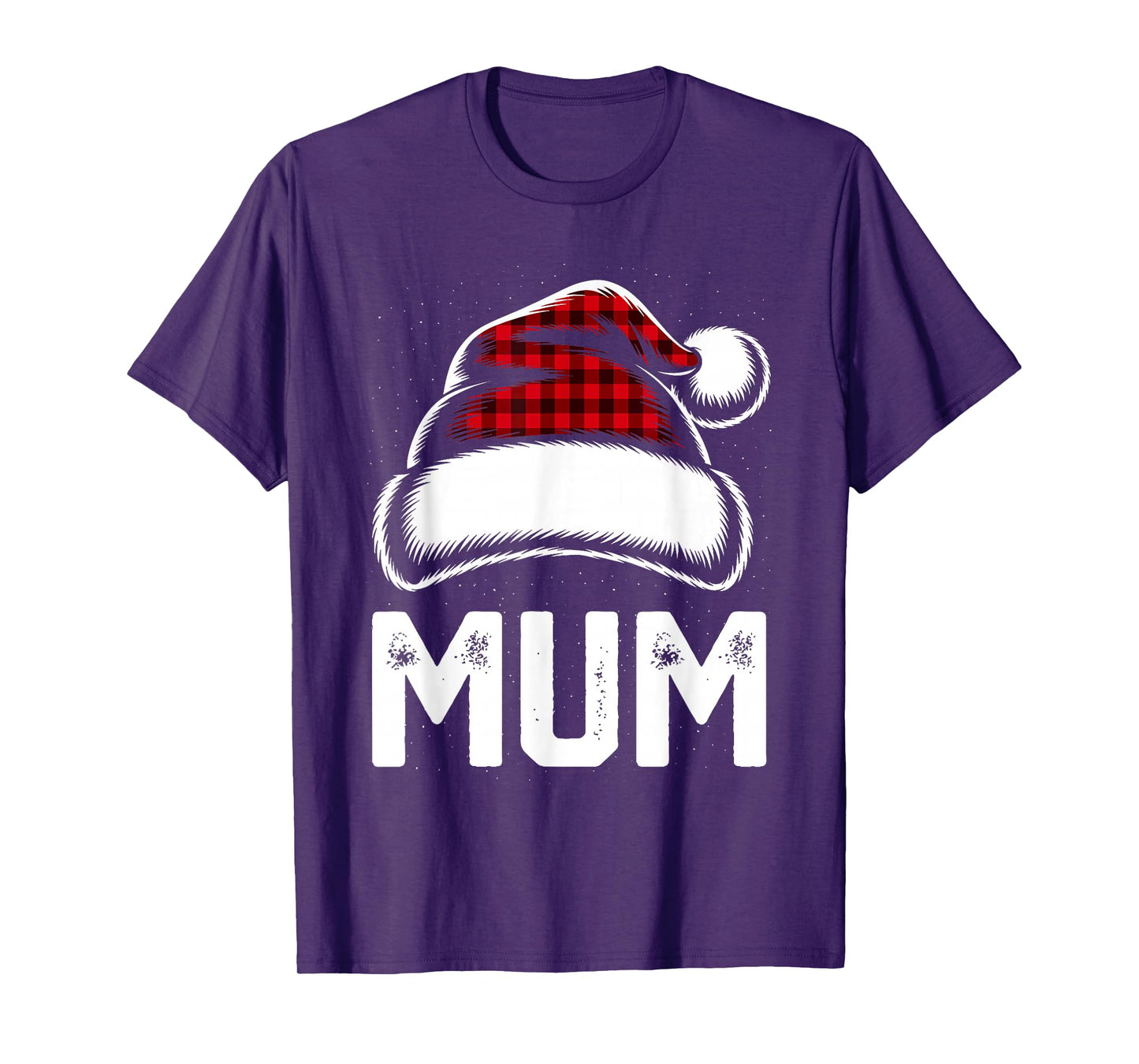 Mum Santa Red Plaid Christmas Family Matching Pajamas Xmas T-Shirt