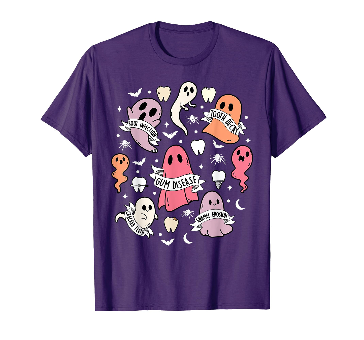 Dentist Ghost Spooky Halloween Dental Hygienist Assistant T-Shirt