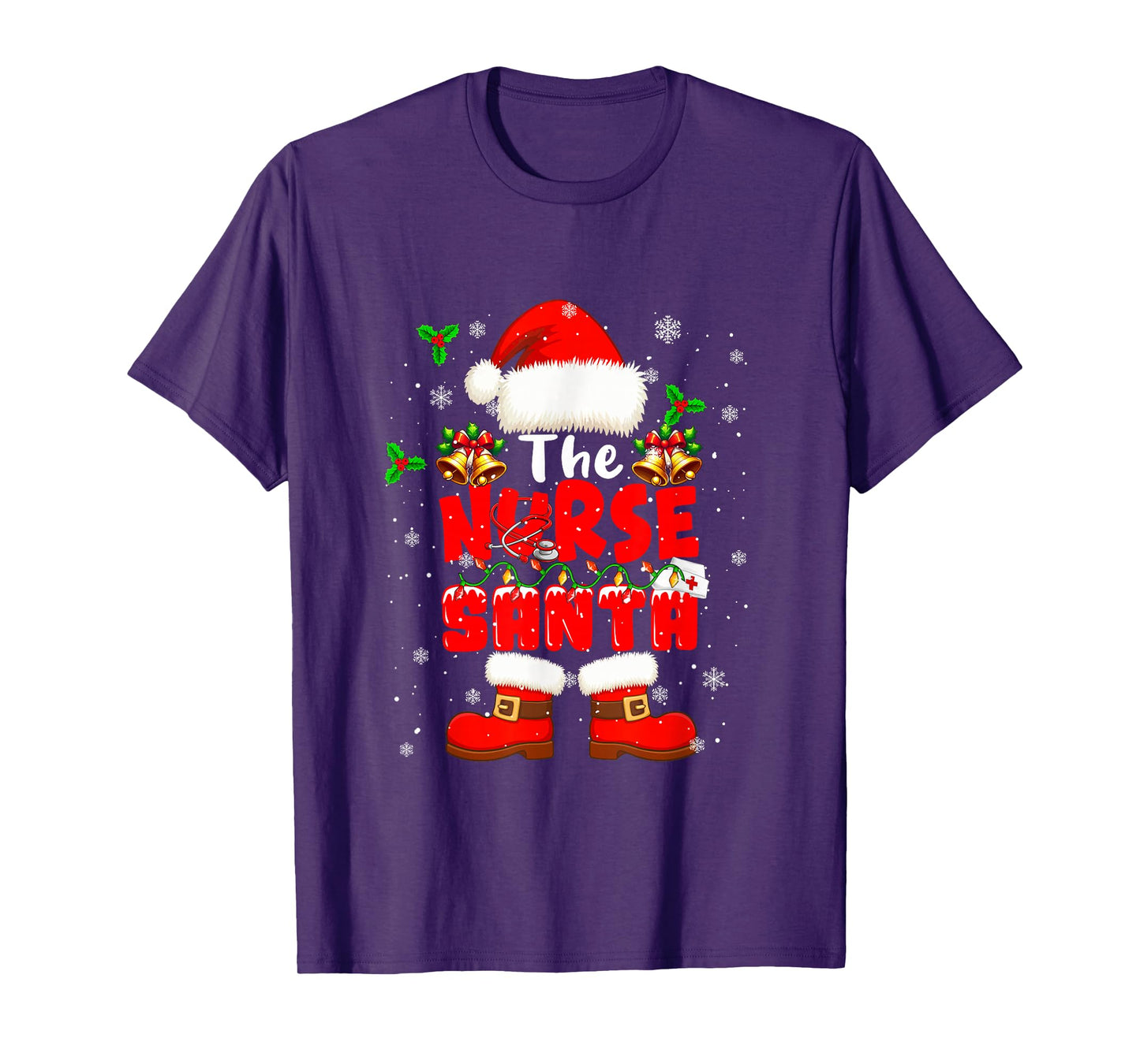 The Nurse Santa Christmas Colorful Costume Job Team T-Shirt