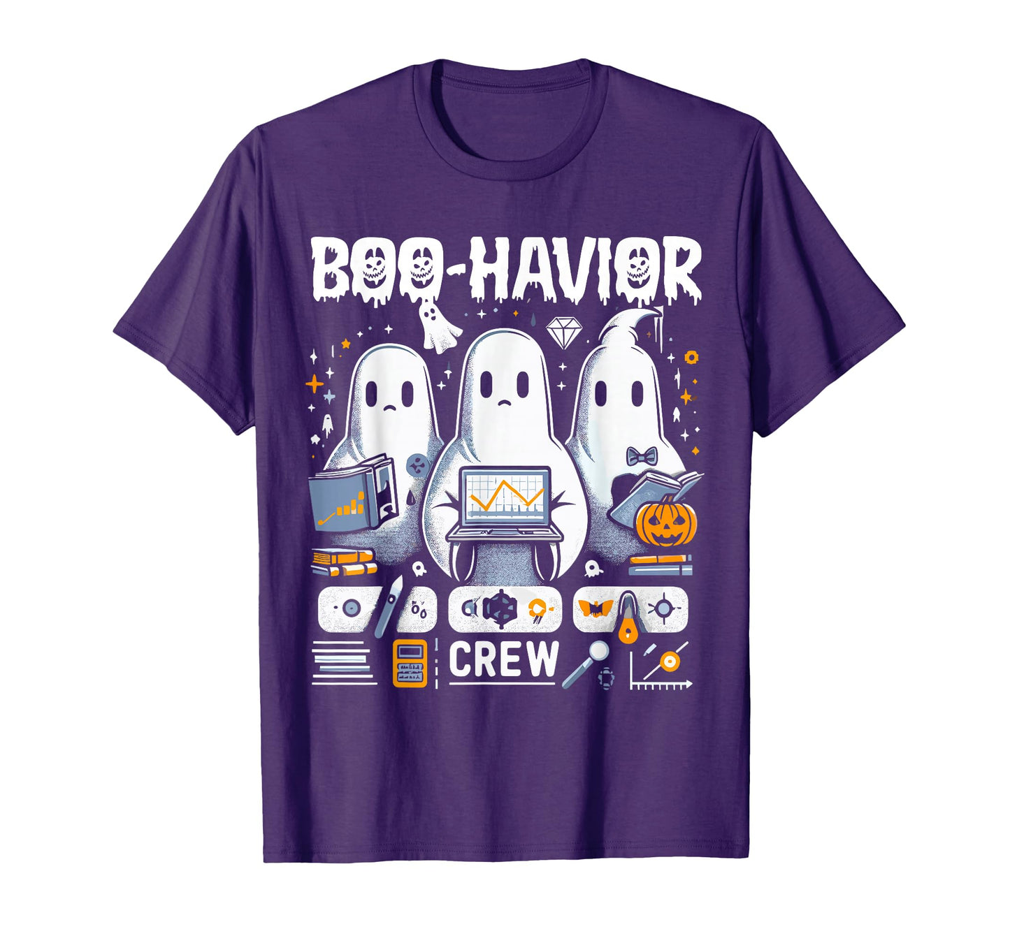 Behavior Analyst Halloween ABA Cute Ghost Boo-Havior Crew T-Shirt