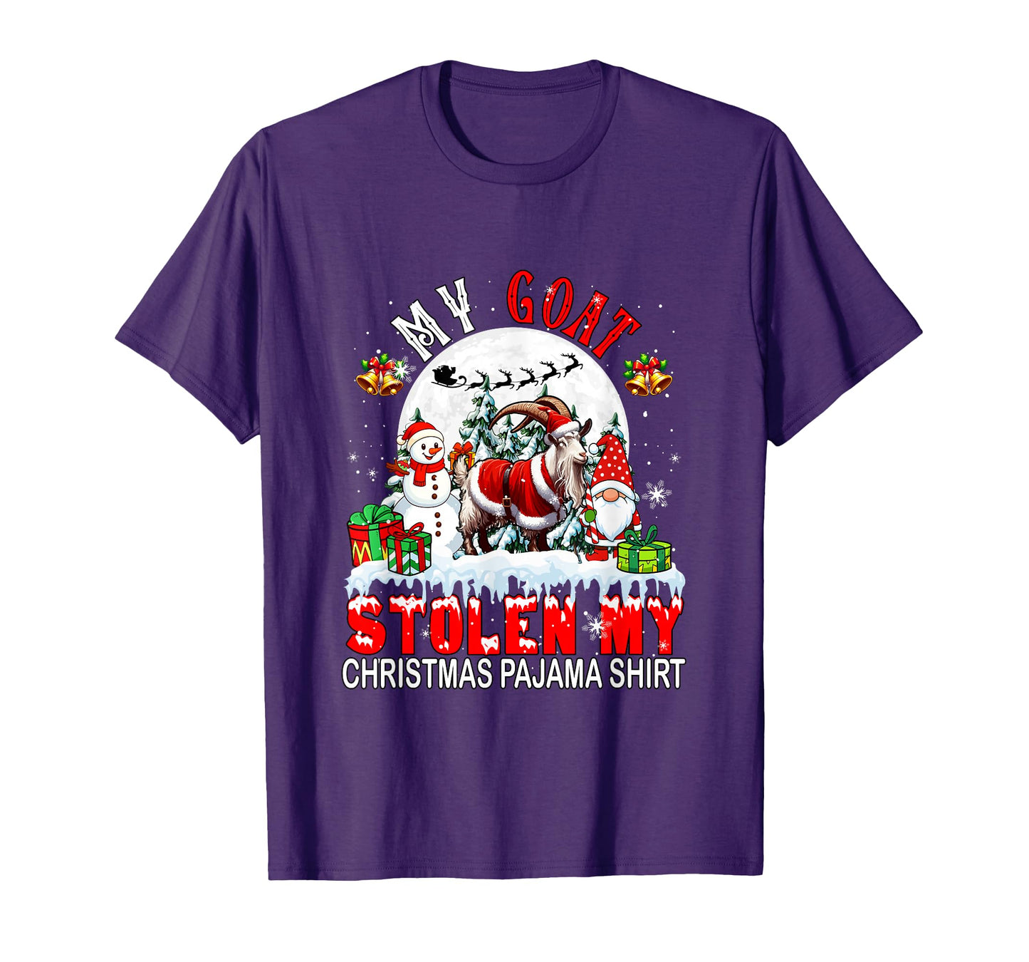 My Goat Stolen My Christmas Pajama Shirt Santa Farmer Owner T-Shirt