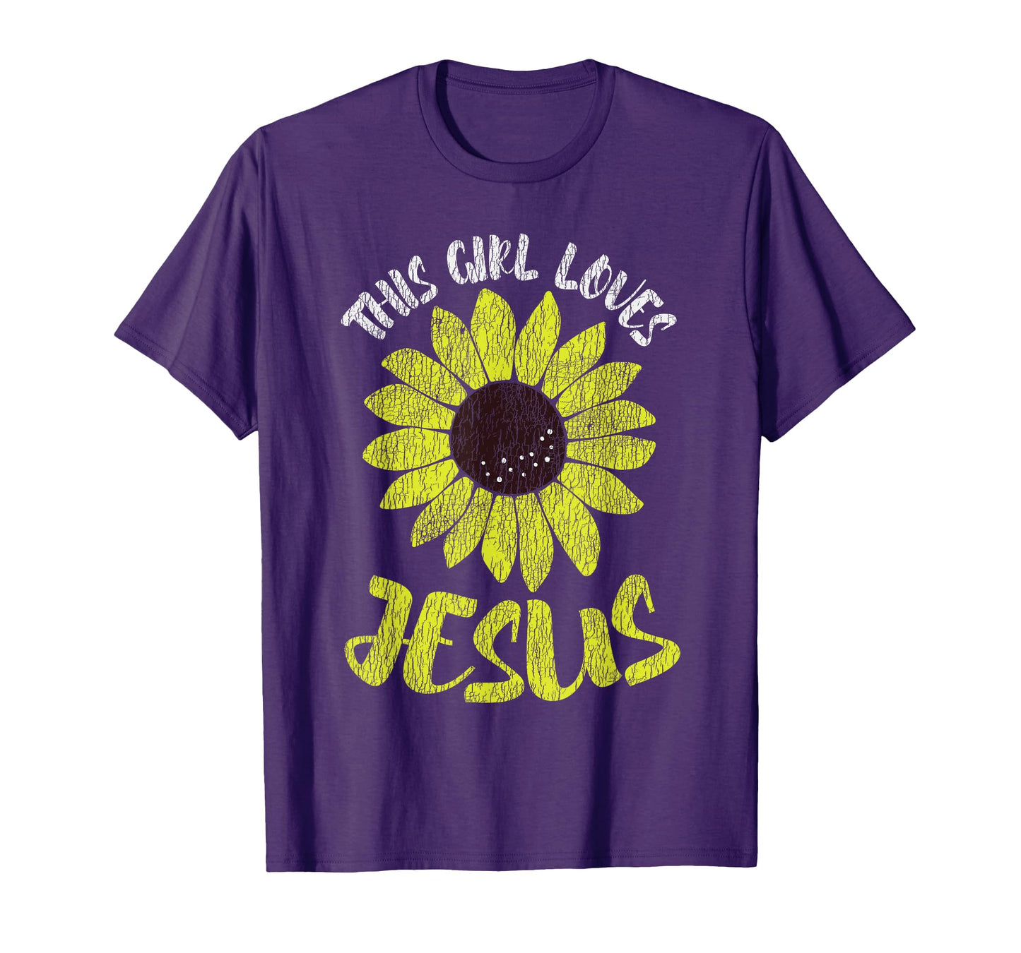 Vintage Sunflower This Girl Loves Jesus Women Christian T-Shirt