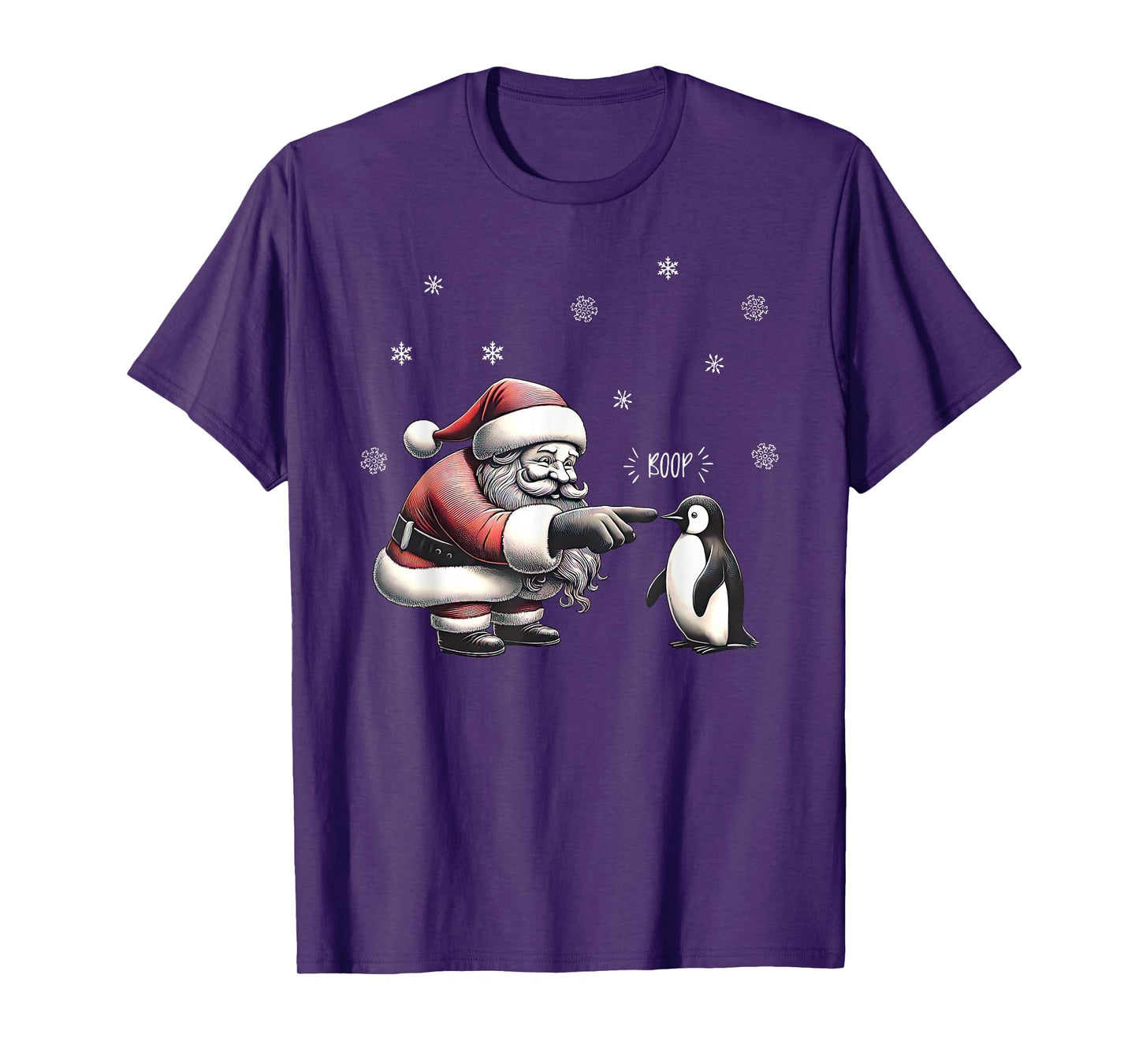 Christmas Santa Boop Penguin Xmas Penguins Sea Animal Lover T-Shirt