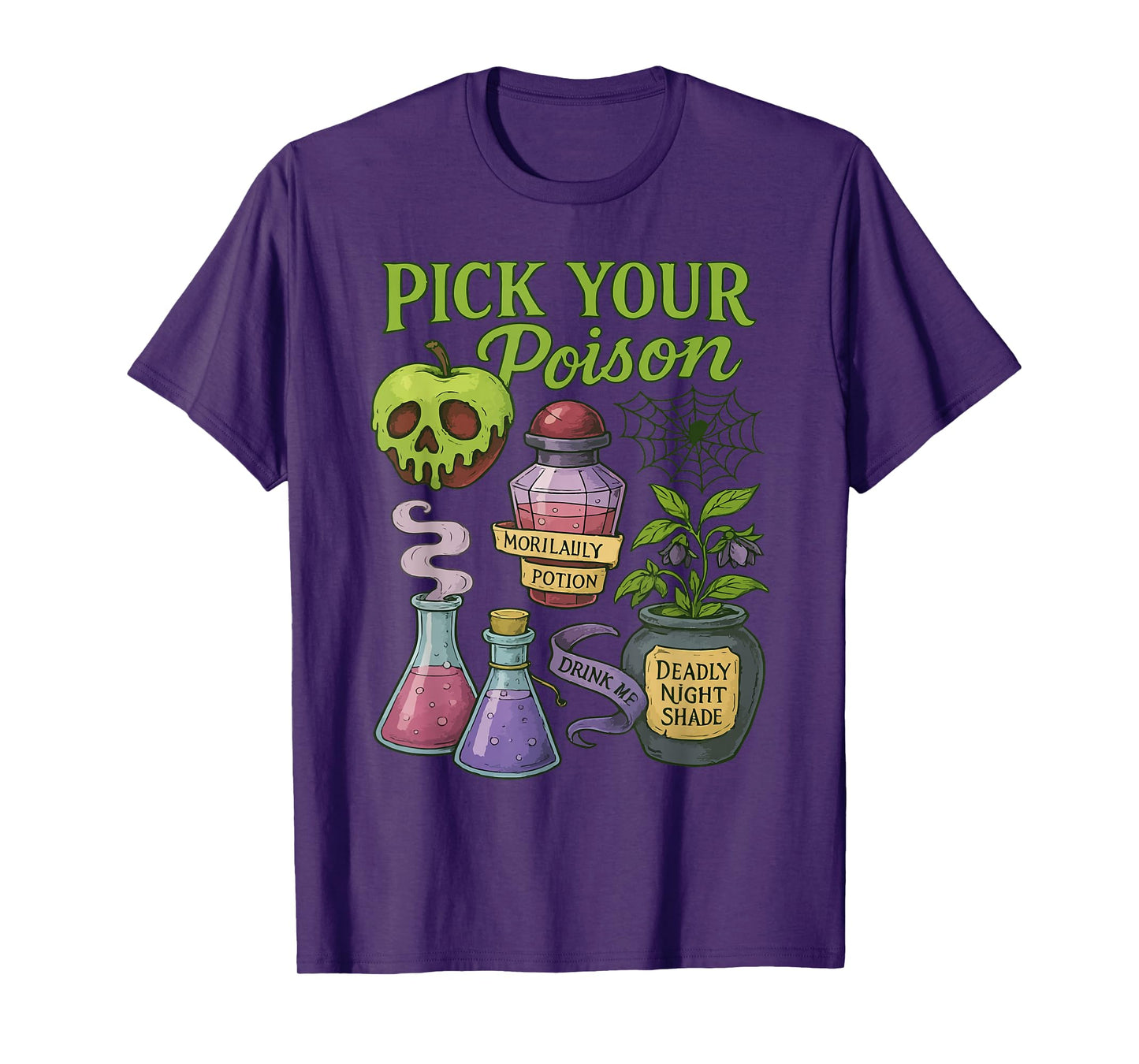 Pick Your Poison, Retro Princess Halloween Witches T-Shirt