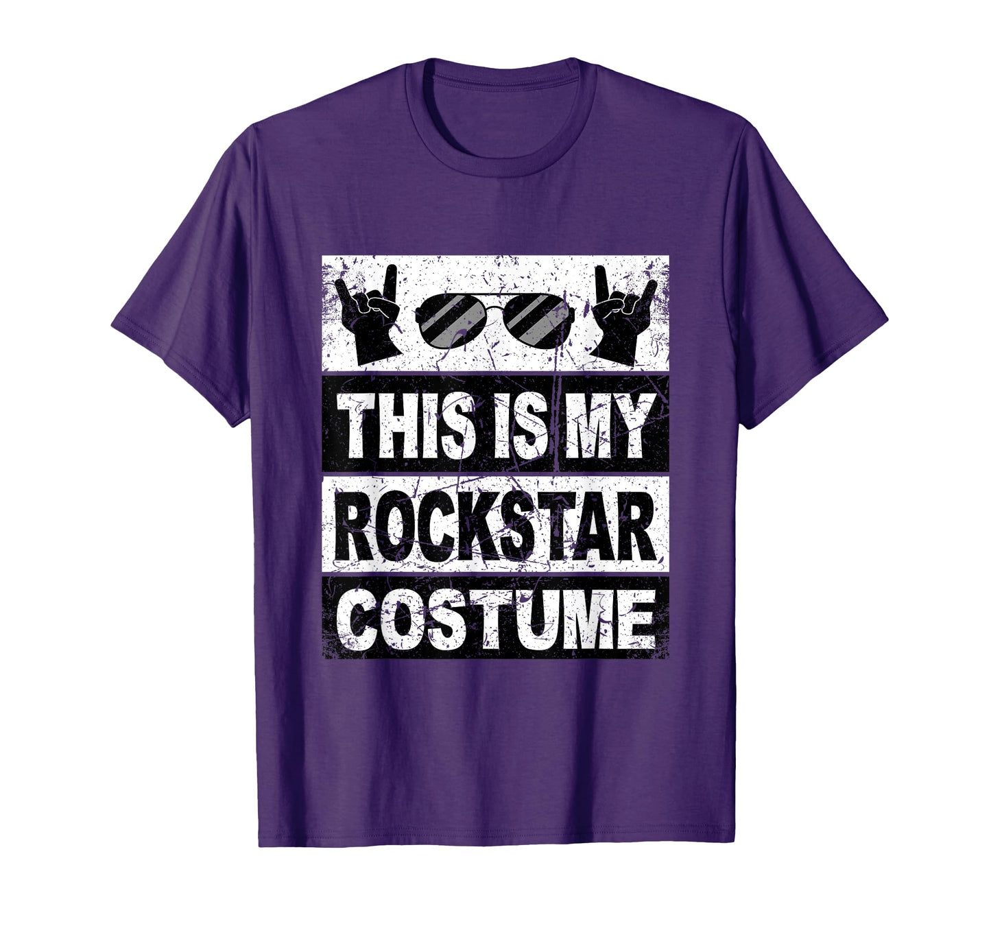 Retro Rockstar Costume Outfit Men Women Kids Adult Rock Star T-Shirt