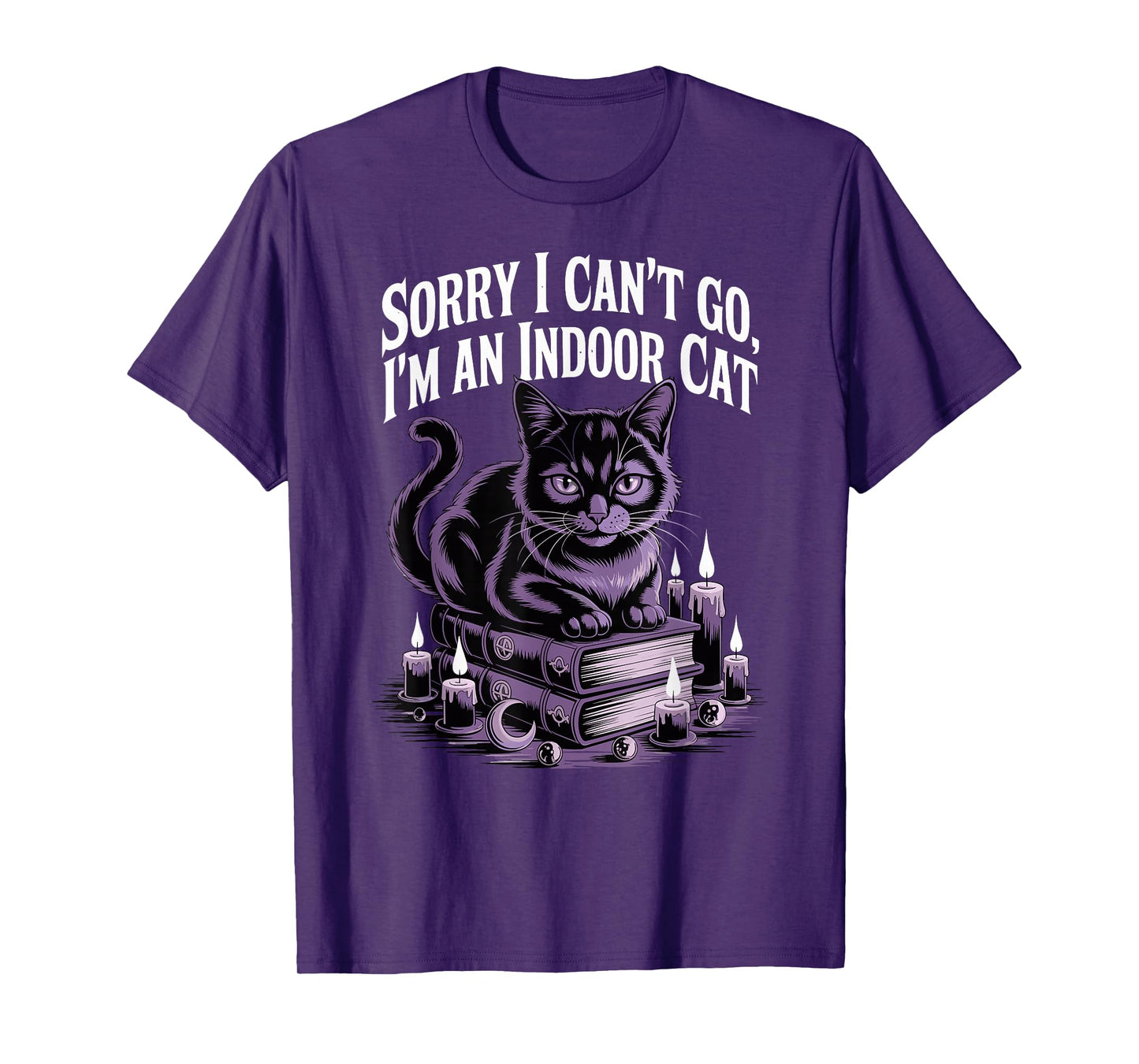 I'm an Indoor Cat, Cute Witch Kitten with Books and Candles T-Shirt