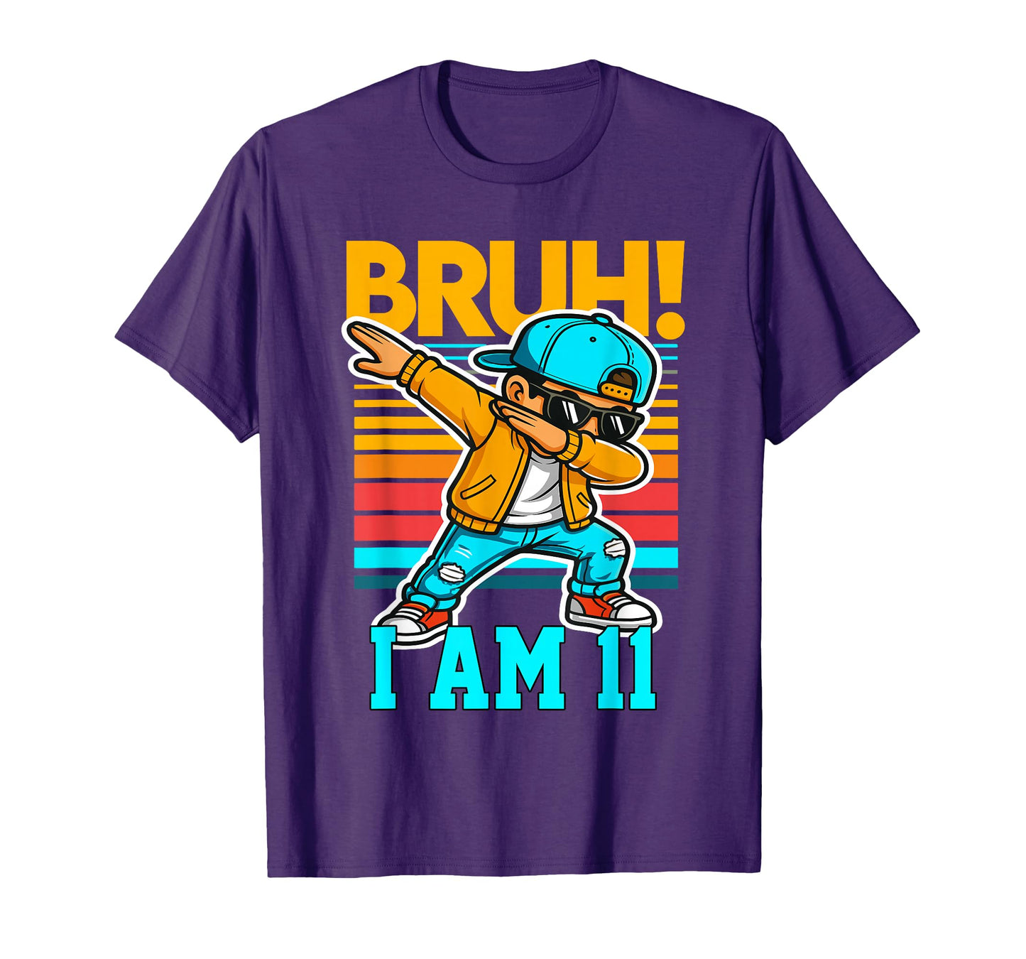 11 Year Old Birthday Boy Dabbing Bruh It's My 11th Birthday T-Shirt