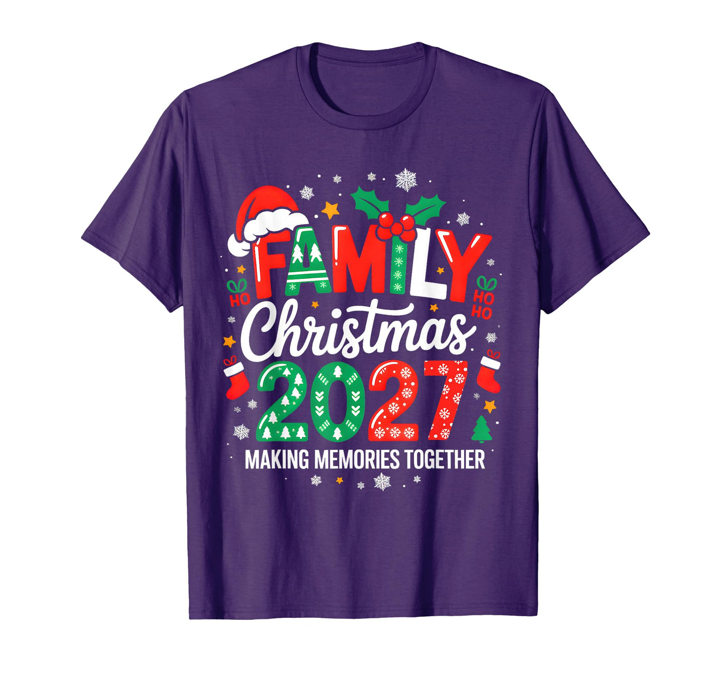 Family Christmas 2027 Squad Santa Elf Xmas Matching Costume T-Shirt