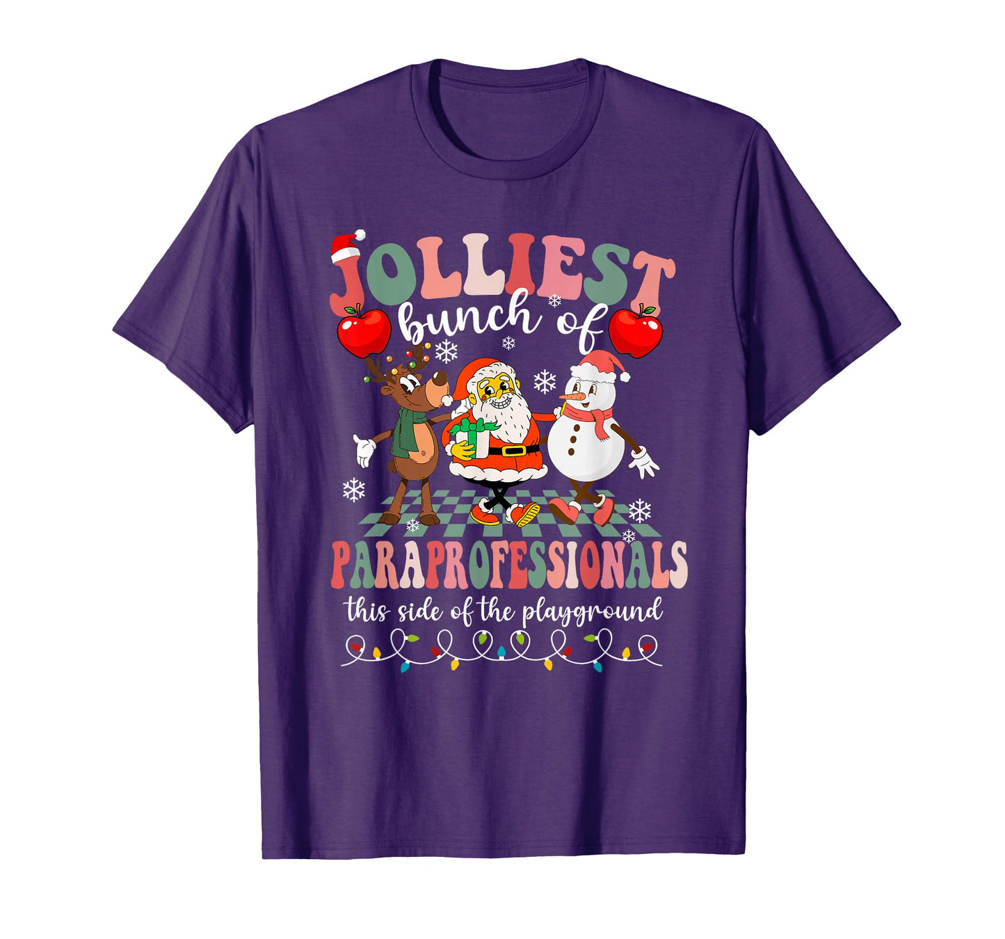 Funny Christmas Xmas Pjs Jolliest Bunch of Paraprofessionals T-Shirt