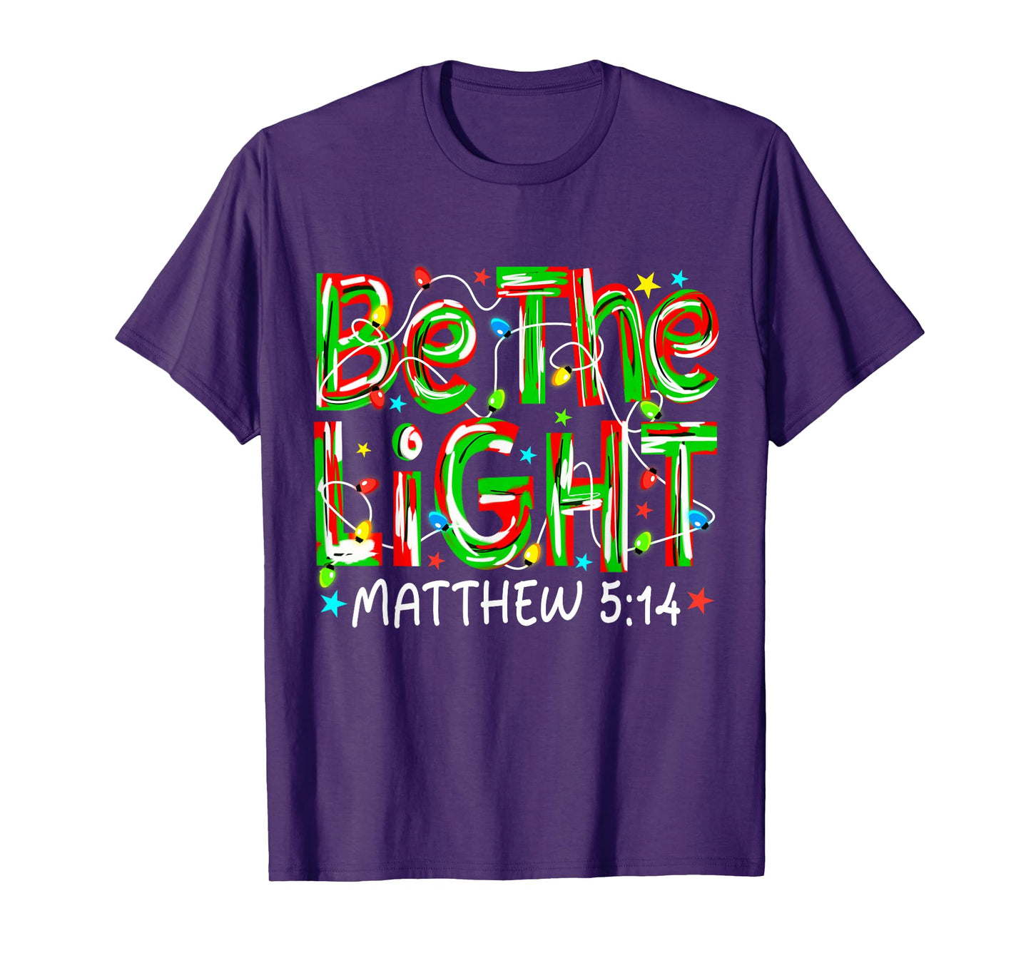 Be Light Matthew 5:14 Jesus Christian Christmas Preppy Pjs T-Shirt