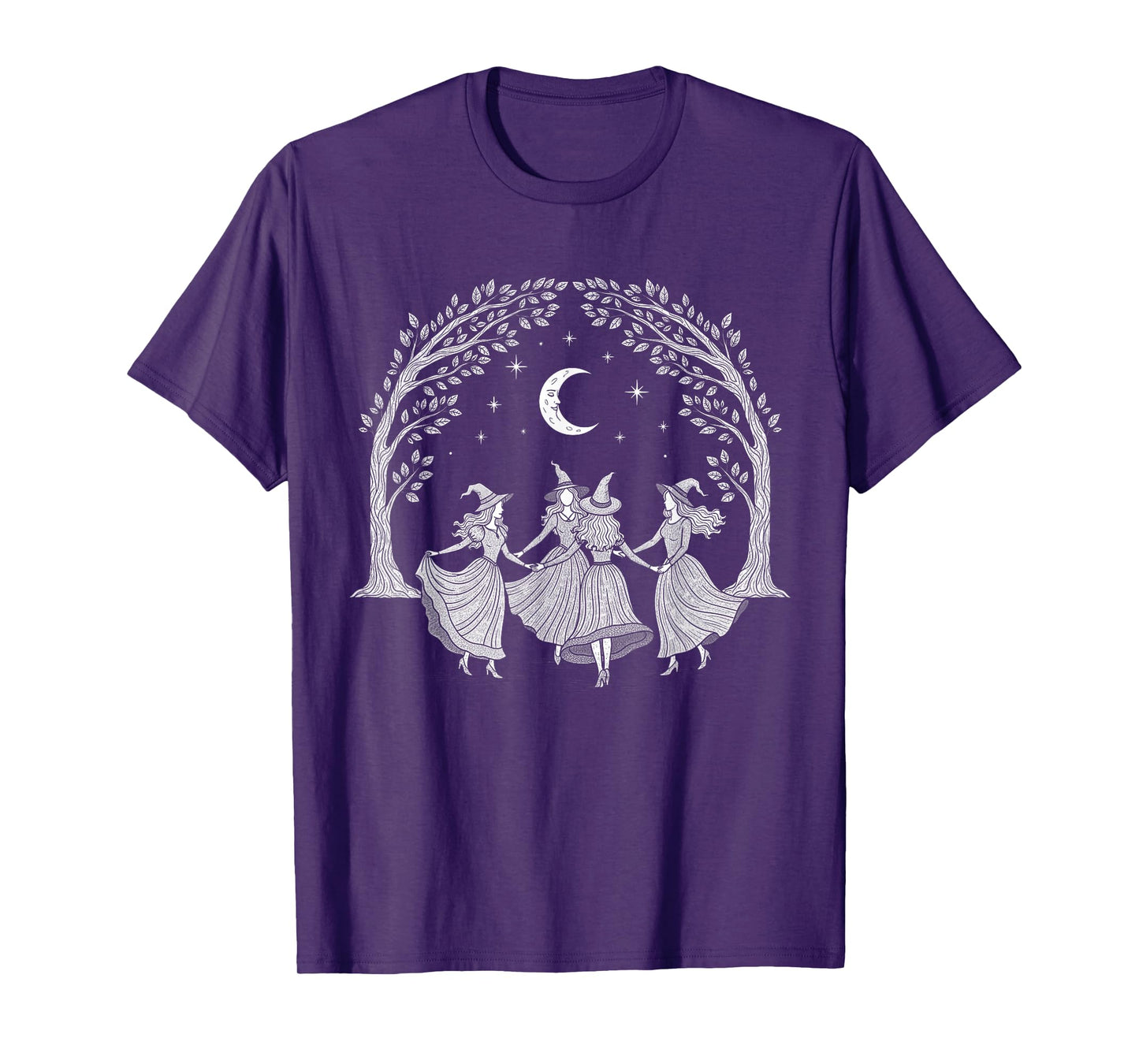 Dancing Witches Halloween Spooky Season Witchy Vibes Women T-Shirt