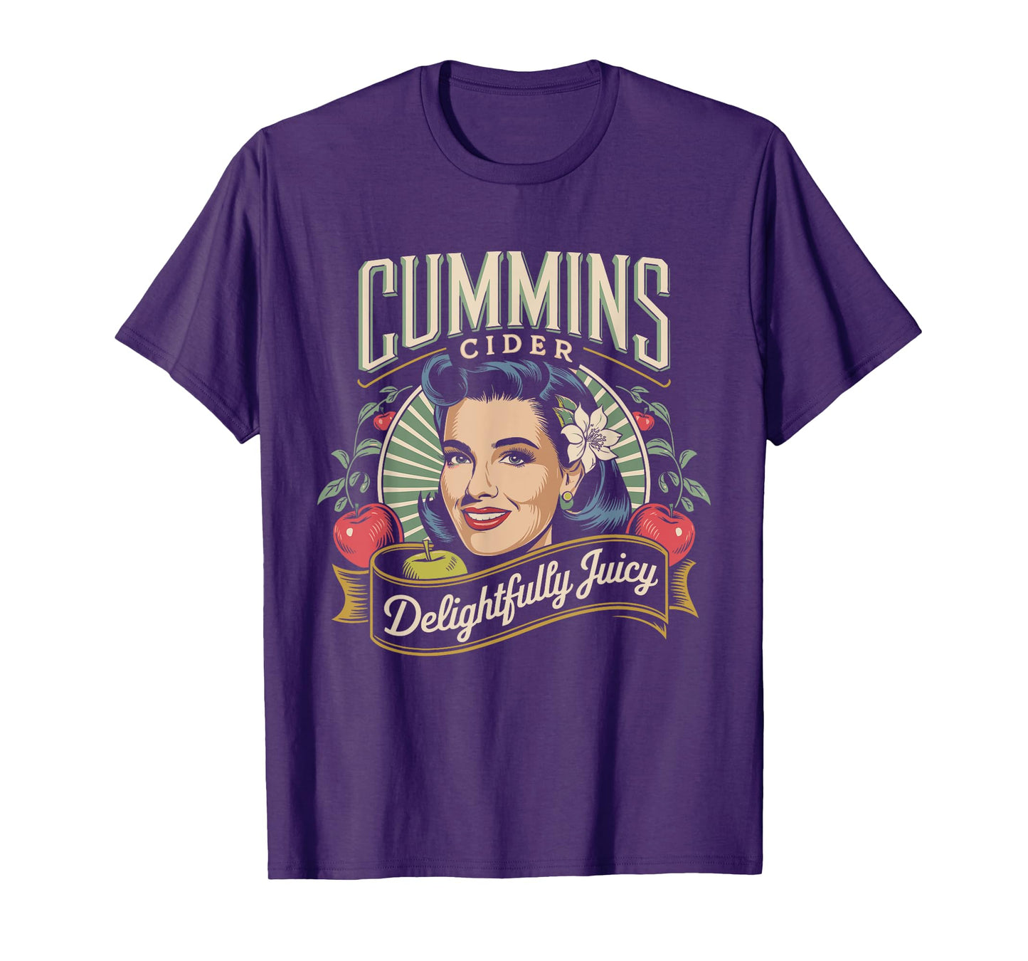 Delightfully Juicy Cummins Cider Vintage Humor Logo T-Shirt
