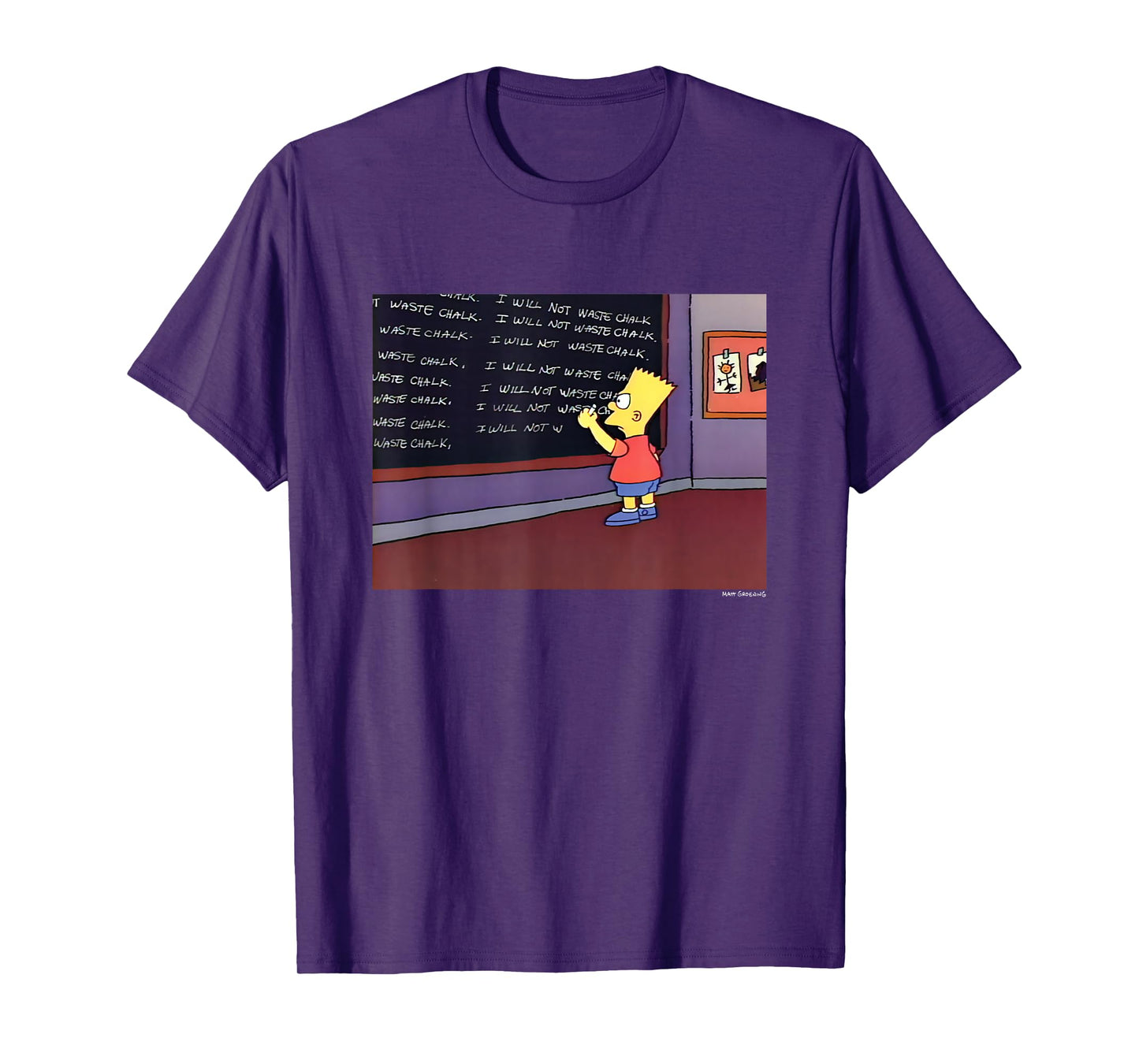 The Simpsons Iconic Scene Bart I Will Not Waste Chalk Logo T-Shirt